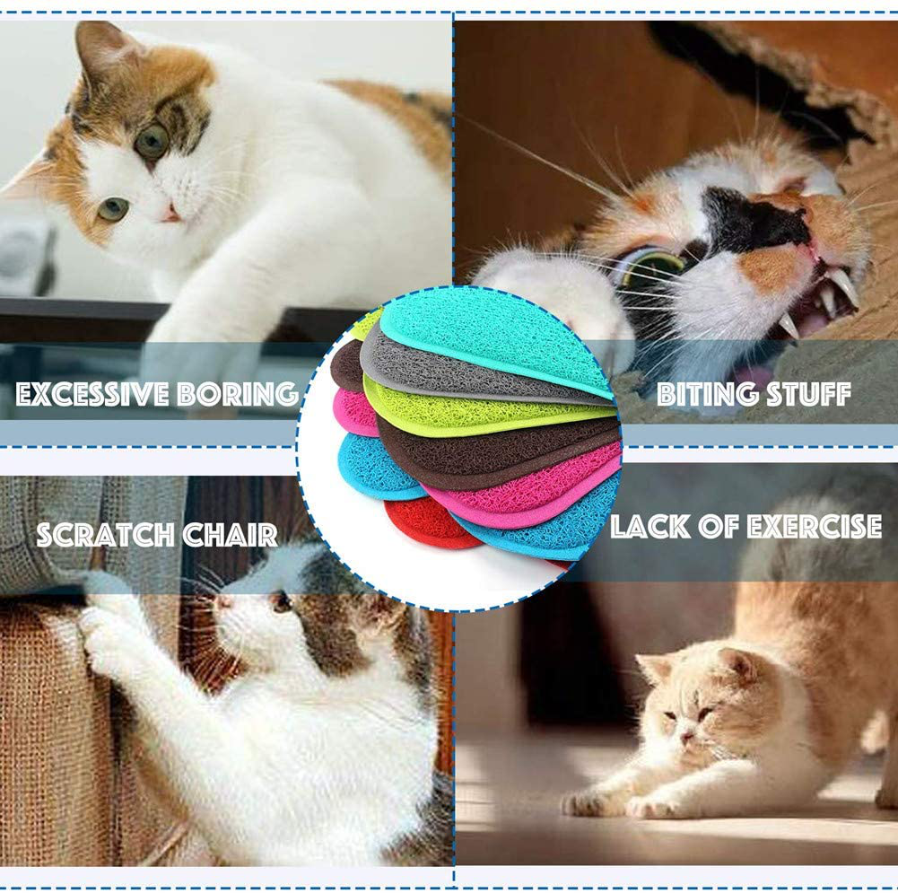 Optokeko Cat Dish Bowl Food Water Feeding Placemat, PVC Non-Slip Cat Litter Trapping Mat Paw Shape for Cat Litter Boxes Pet Dog Cat Puppy Kitten 15.7" X 11.8" (Brown) Animals & Pet Supplies > Pet Supplies > Cat Supplies > Cat Litter Box Mats Optokeko