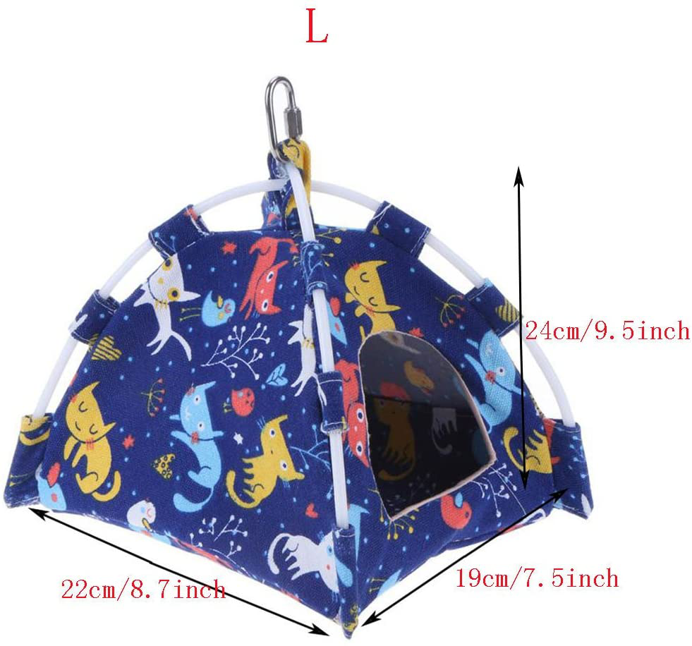 AIRUIFENG Winter Warm Bird Nest Tent Hanging Hammock Toy for Parakeet Cockatiel Cockatoo Conure Lovebird Budgie African Grey Amazon Macaw Eclectus Medium Large Parrot Cage Perch Stand Animals & Pet Supplies > Pet Supplies > Bird Supplies > Bird Cages & Stands AIRUIFENG