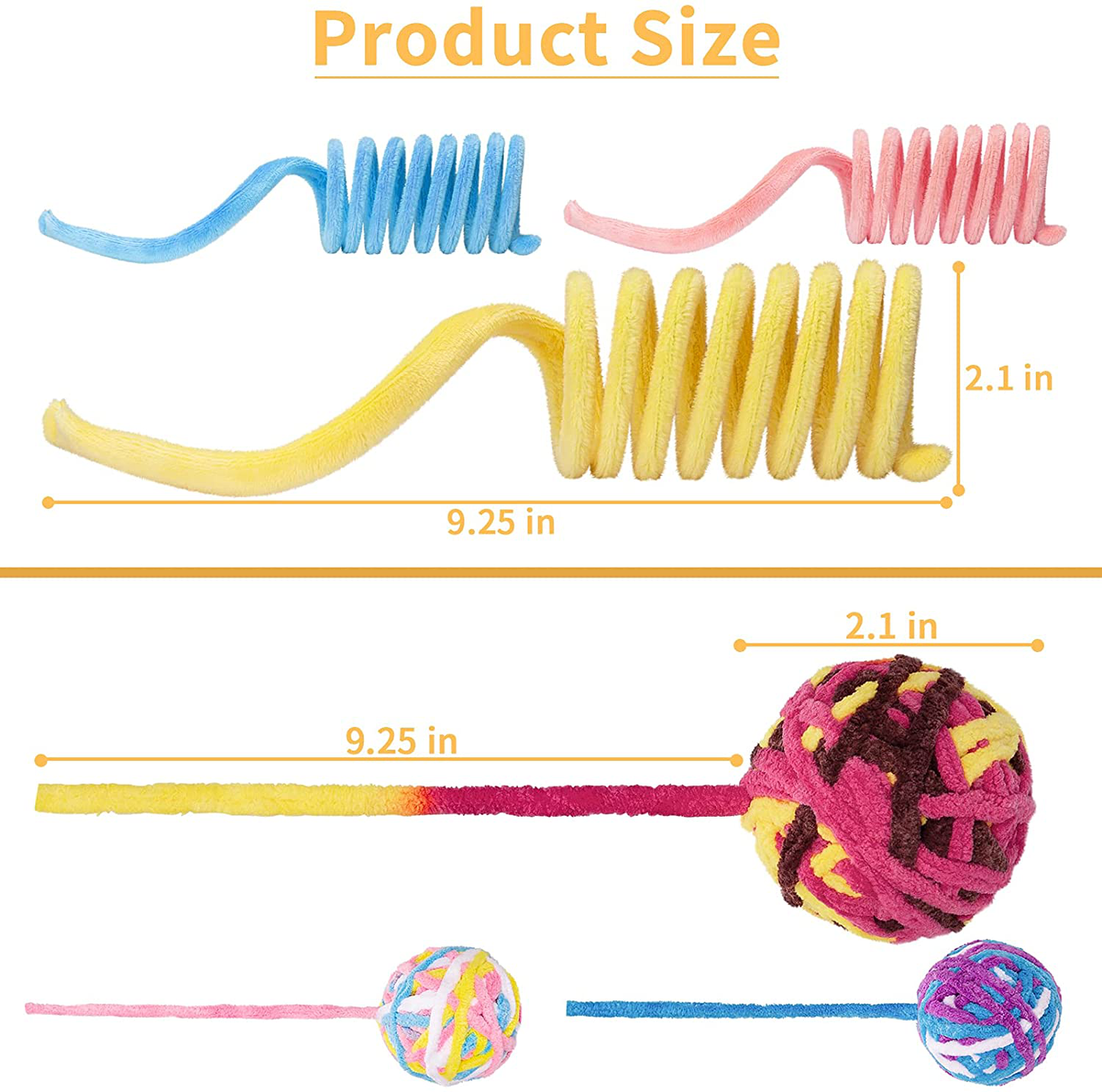 Cat Toy Balls, Woolen Yarn Cat Ball with Bell inside and Cat Spring Toys, Cat Toys for Indoor Cats, Interactive Cat Chew Toys for Kittens, 6 Pack Animals & Pet Supplies > Pet Supplies > Cat Supplies > Cat Toys Retro Shaw