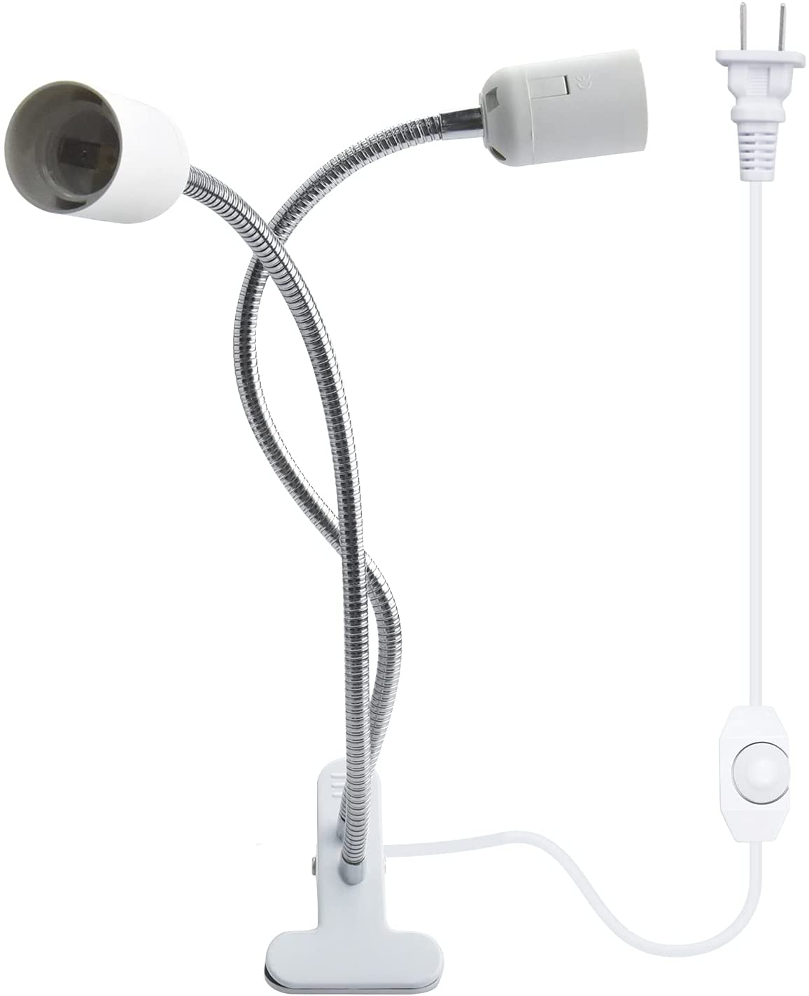 Klarlight E26 Dual Head Clamp Lamp Fixture Flexible Aluminium