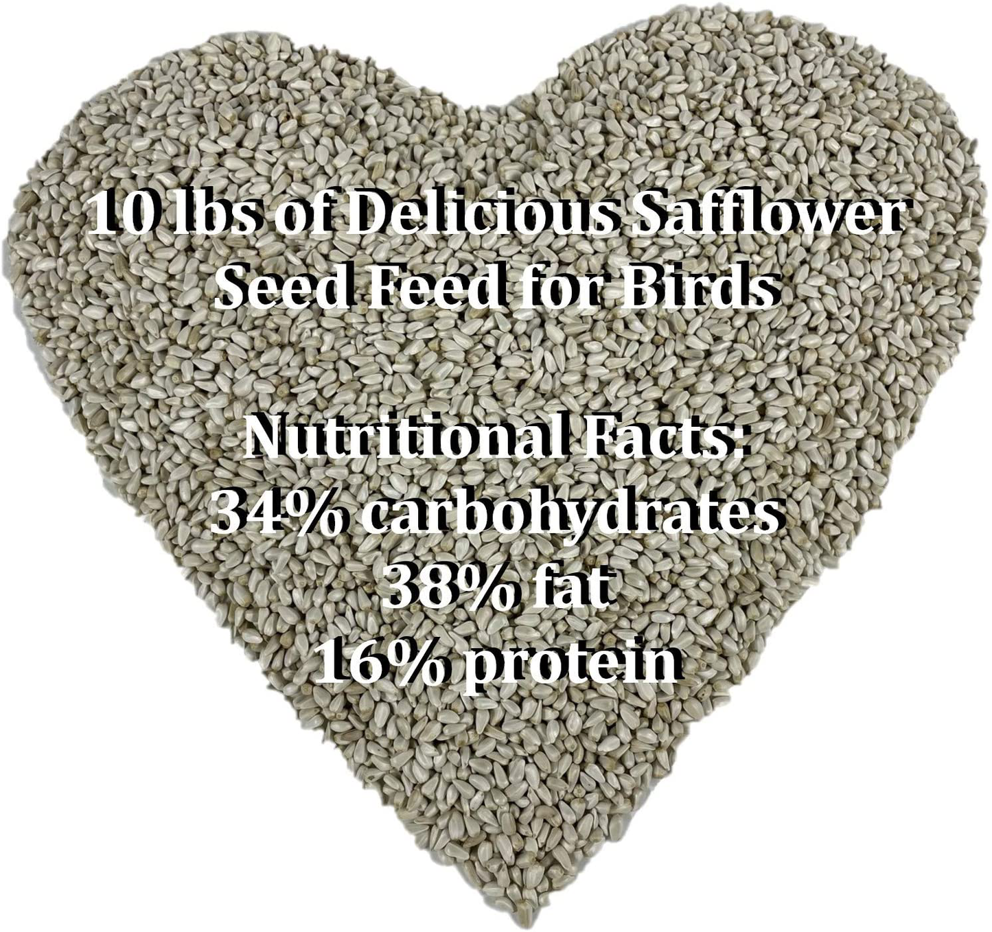Executive Deals Premium Safflower Bird Seed, Wildlife Bird Feed - Organically Grown USA - 10LB (Double-Sealed) Animals & Pet Supplies > Pet Supplies > Bird Supplies > Bird Food Executive Deal