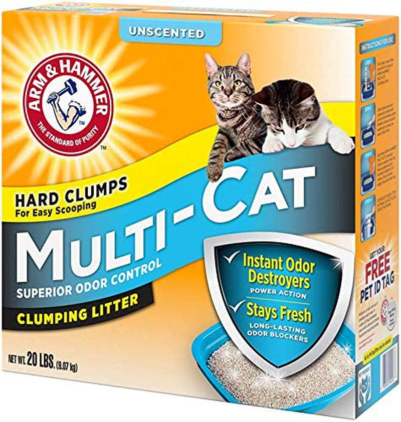 Arm & Hammer Multi-Cat Clumping Litter Unscented, 20Lb Animals & Pet Supplies > Pet Supplies > Cat Supplies > Cat Litter Arm & Hammer