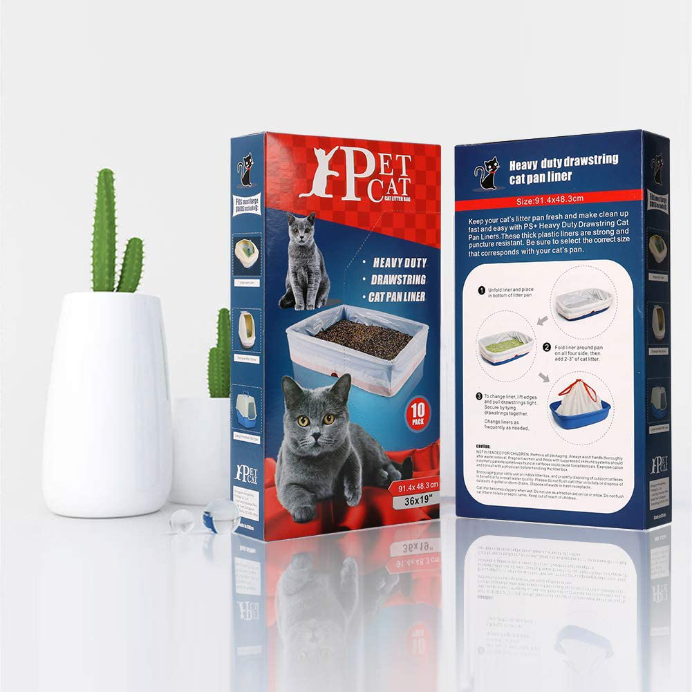 Benbenpet Cat Litter Liners Large,10 Count per Pack Jumbo Drawstring Extra Durable Heavy Duty Litter Box Liners, Extra-Thick Kitty Litter Box Bag,Compostable Litter Box Liner 36Inx19In Animals & Pet Supplies > Pet Supplies > Cat Supplies > Cat Litter Box Liners Benbenpet