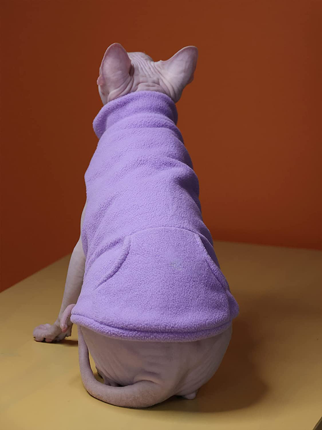 Sphynx Hairless Cat Clothes Autumn Winter Fashion Solid Color Zipper Coat Sleeveless High Collar Soft Faux Fur Sweater Outfit with Pocket Animals & Pet Supplies > Pet Supplies > Cat Supplies > Cat Apparel WQCXYHW
