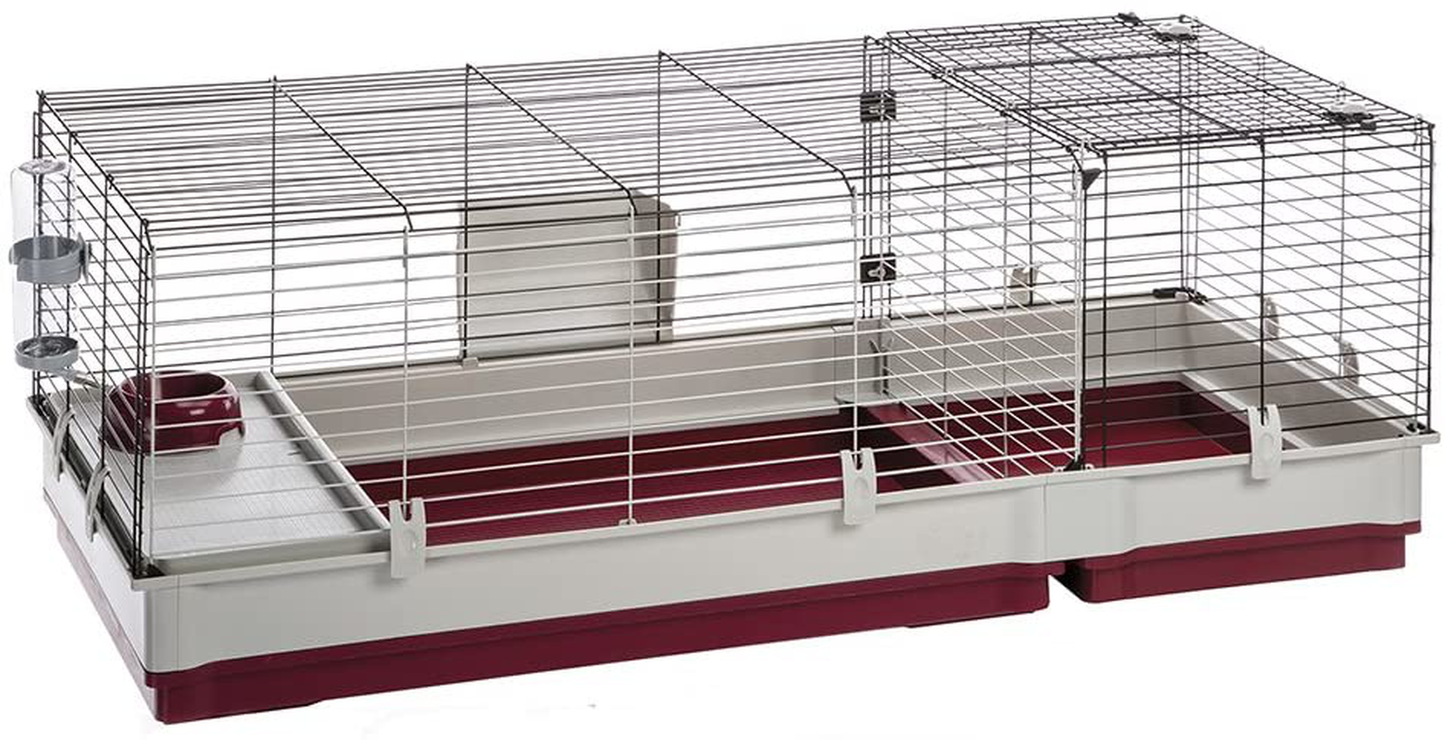 Ferplast Krolik Rabbit Cage | Extra-Large Rabbit Cage W/Wood or Wire Hutch | Rabbit Cage Includes All Accessories Animals & Pet Supplies > Pet Supplies > Small Animal Supplies > Small Animal Habitats & Cages Ferplast Rabbit Cage w/ Wire Hutch