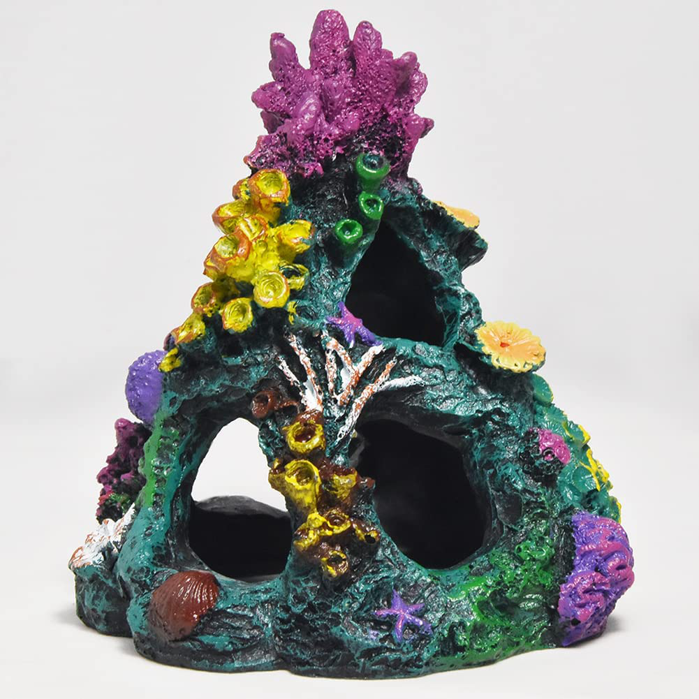 Fazhongfa Aquarium Decorations Castle and Robot Dog Fish Tank Decor for Betta Toys Small and Medium Resin Fish Accessories Hideouts Cave Hide House Ornament Backgrounds Decoration Animals & Pet Supplies > Pet Supplies > Fish Supplies > Aquarium Decor fazhongfa style 7 - Small