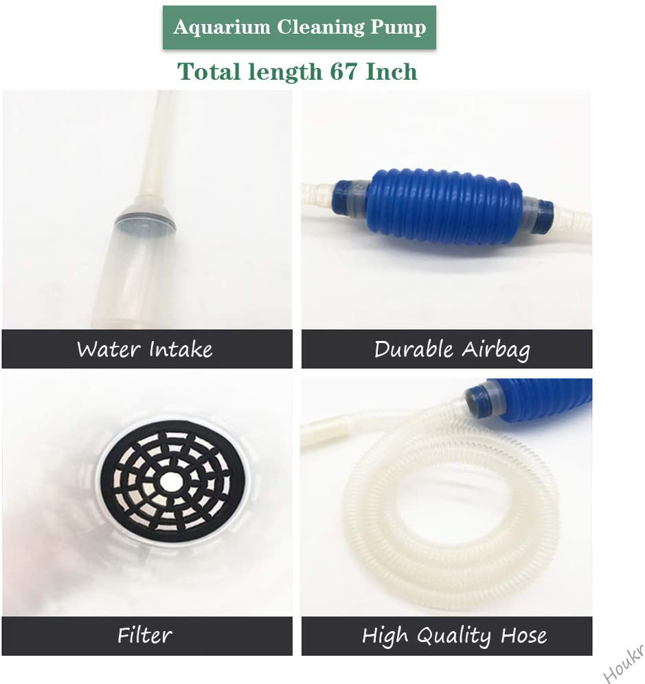 Houkr Aquarium Fish Tank Clean Tools, 6 in 1 Adjustable Cleaning Kit & Fish Tank Gravel Cleaner Siphon for Water Changing, Sand Cleaner Animals & Pet Supplies > Pet Supplies > Fish Supplies > Aquarium Cleaning Supplies Houkr