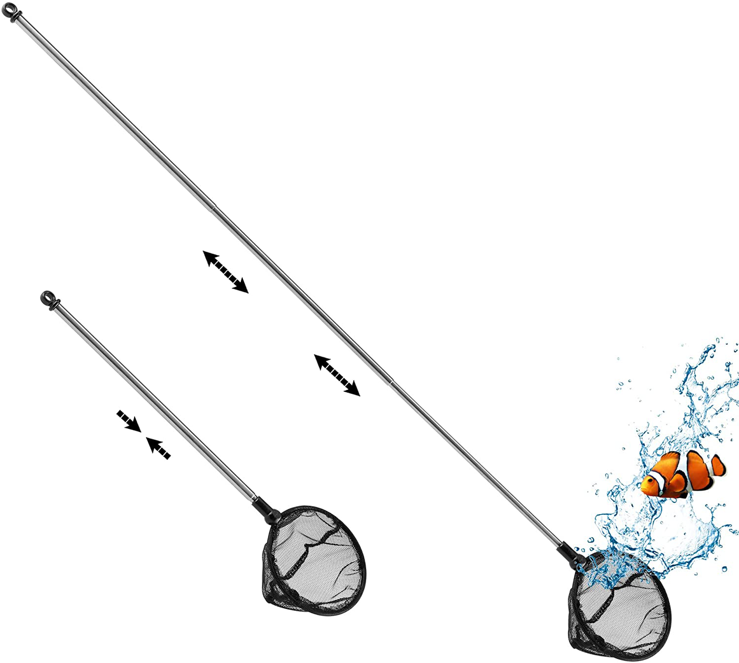 Filhome Telescopic Aquarium Fish Net, Fine Mesh round Fish Net for Fish Tank with Extendable Long Handle Animals & Pet Supplies > Pet Supplies > Fish Supplies > Aquarium Fish Nets Filhome 3.5 inch