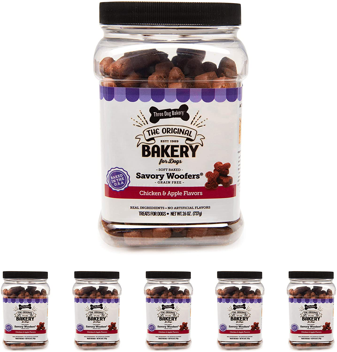 Three Dog Bakery Grain Free Soft Baked Meaty Wafers for Dogs, 26 Oz Animals & Pet Supplies > Pet Supplies > Small Animal Supplies > Small Animal Treats Three Dog Bakery Chicken With Apples 26 Ounce (Pack of 6)