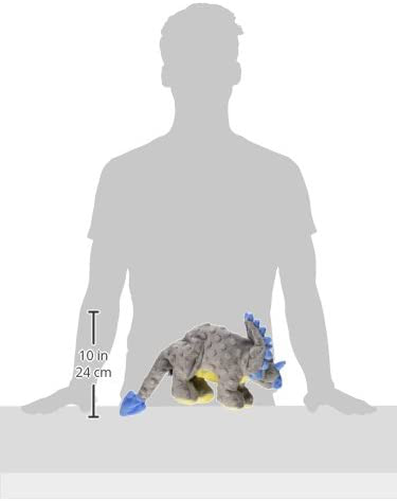 Godog Dinos Triceratops with Chew Guard Technology Tough Plush Dog Toy, Grey, Large Animals & Pet Supplies > Pet Supplies > Dog Supplies > Dog Toys goDog
