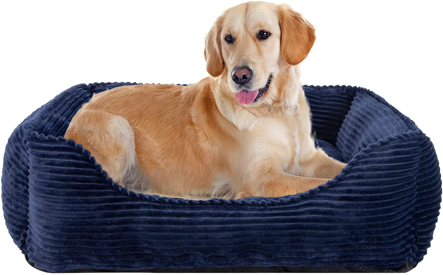 INVENHO Dog Beds for Small Medium Large Dogs Rectangle Washable Sleeping Puppy Bed Non-Slip Bottom Soft Orthopedic Pet Bed Calming Cat Beds for Indoor Cats 25 Inches (Navy Blue) Animals & Pet Supplies > Pet Supplies > Cat Supplies > Cat Furniture INVENHO L-30"×23"×9"