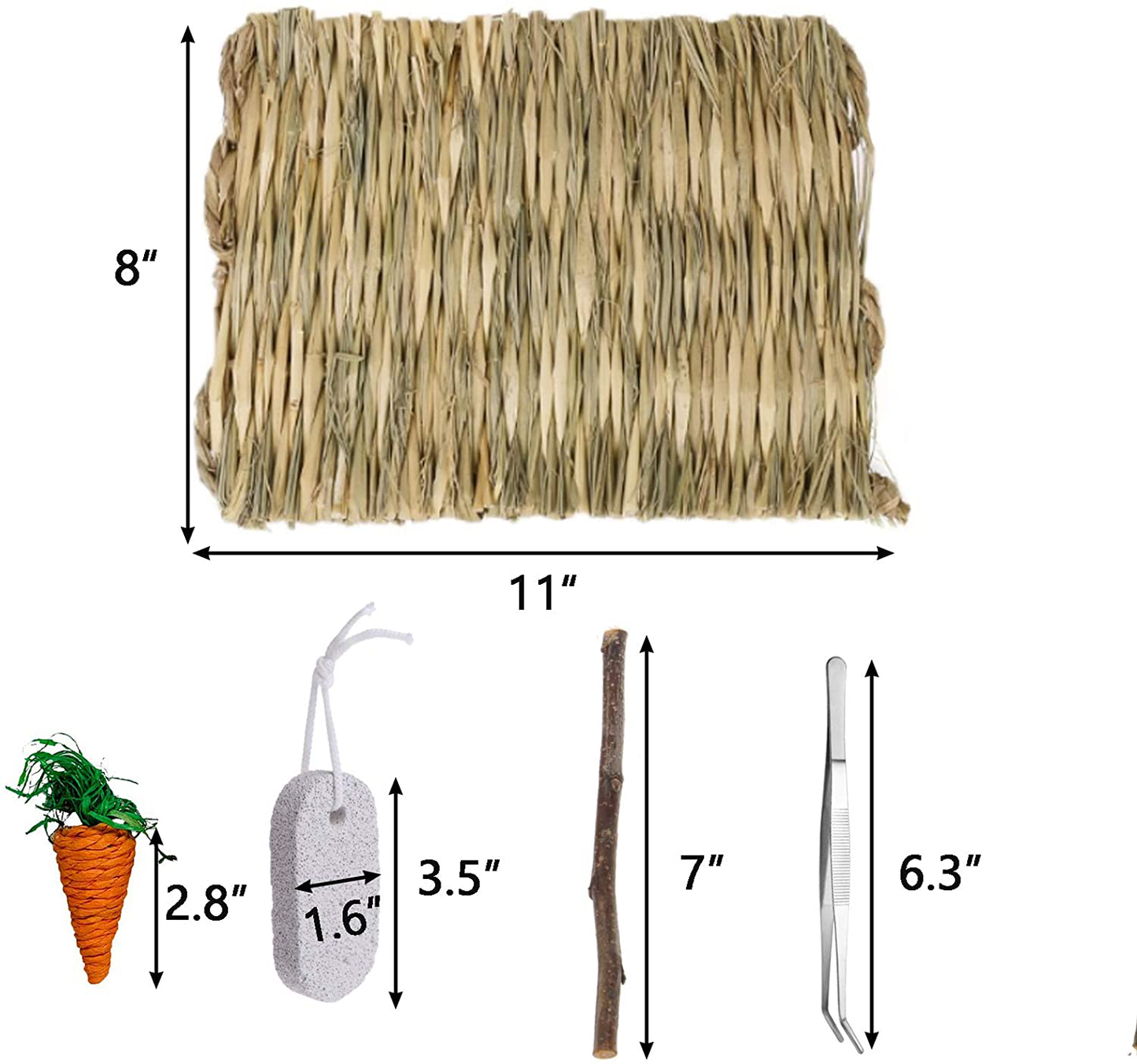 Hamiledyi Rabbit Grass Mat Woven Pet Bed Nature Hay Mat Chewing Play Toy Grass Mats Bunny Bedding Nest for Small Animal Guinea Pig Chinchilla Ferret Parrot Hamster (3Pack) Animals & Pet Supplies > Pet Supplies > Small Animal Supplies > Small Animal Bedding Hamiledyi