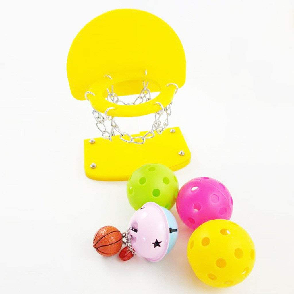 Mini Basketball Set Mini Basketball Stands Hoop Bird Basketball Game Desktop Table Bird Educational Intelligence Training Toy for Macaw African Greys Cockatoo Chew Bite Toy (Random Color) Animals & Pet Supplies > Pet Supplies > Bird Supplies > Bird Cages & Stands Hypeety