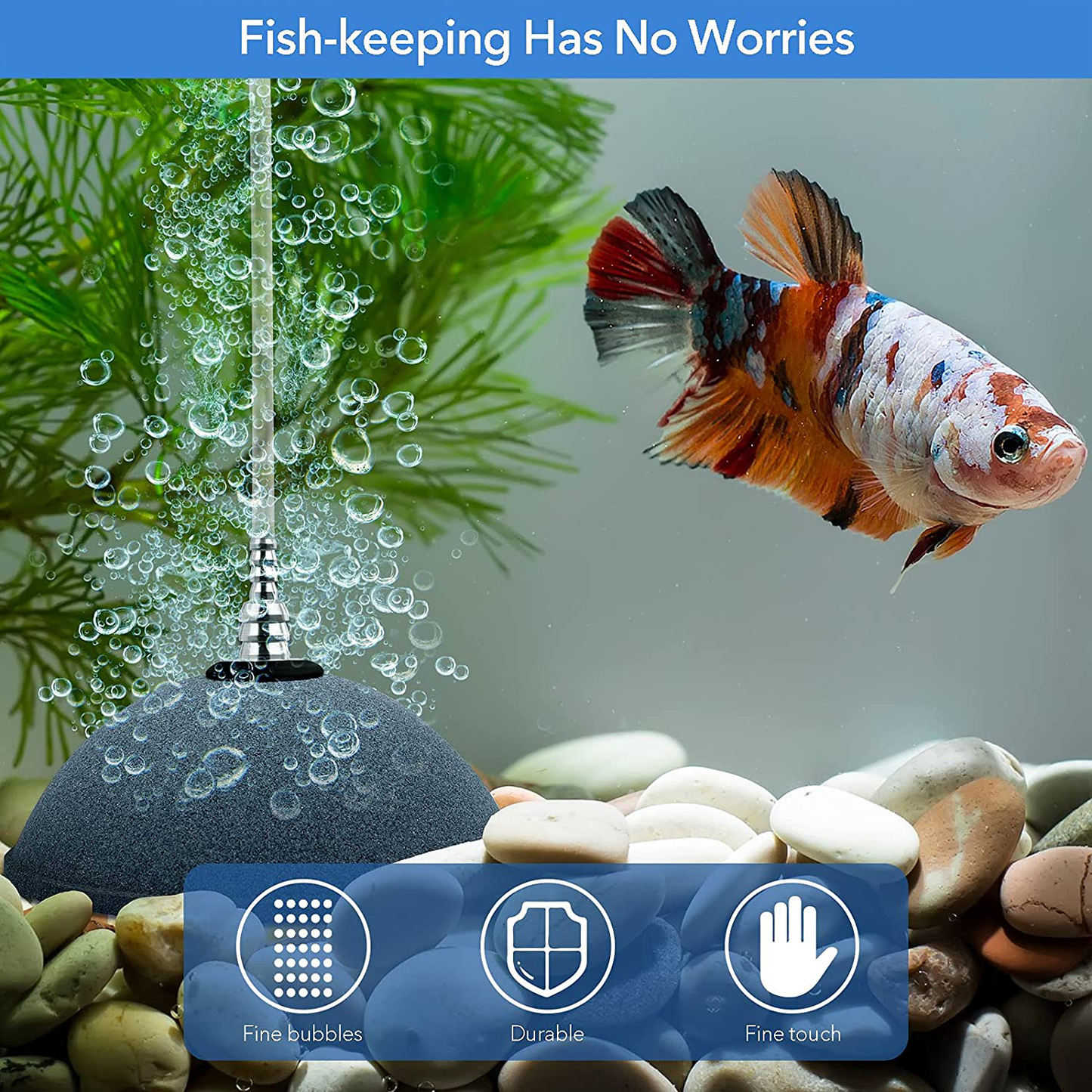 Aneco 4 Pack Hemisphere Shaped Bubble Airstones Ball Shaped Air Stones round Bubble Diffuser Oxygen Stone for Aquarium Fish Tank Hydroponics Fits for 3/16 Inch/4 Mm Inner Diameter Tube Animals & Pet Supplies > Pet Supplies > Fish Supplies > Aquarium Air Stones & Diffusers Aneco