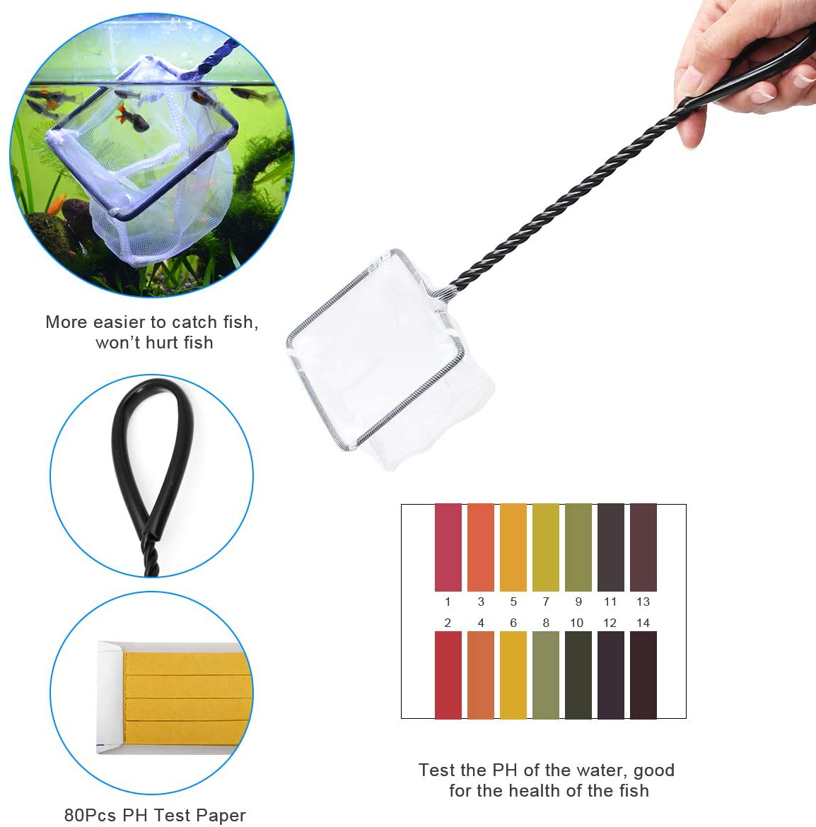 Luxiv Aquarium Aquascape Tools Kit, 6 in 1 a Aquatic Plant Aquascaping Tool Stainless Steel Tweezers Scissors Spatula for Aquarium Tank Clean Aquascape Tools with Fishing Net, 80P PH Paper Animals & Pet Supplies > Pet Supplies > Fish Supplies > Aquarium Cleaning Supplies Luxiv