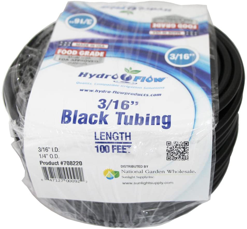 Hydro Flow 100 Ft Vinyl Tubing, Black - 3/16 ID X 1/4 OD Animals & Pet Supplies > Pet Supplies > Fish Supplies > Aquarium & Pond Tubing Hydro Flow