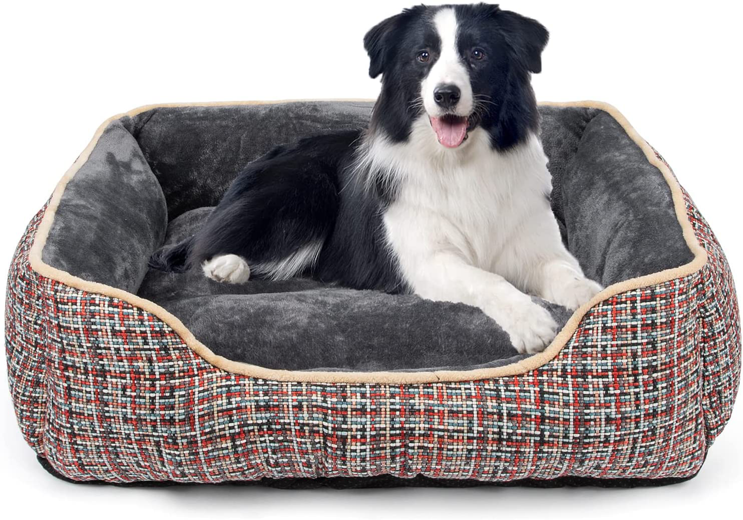 JOEJOY Dog Bed for Medium Dogs, Rectangle Washable Dog Beds, Orthopedic Sleeping Dog Sofa Bed, 20/25/30/35 Inch Soft Puppy Bed for Large Medium Small Dogs Non-Slip Bottom Animals & Pet Supplies > Pet Supplies > Dog Supplies > Dog Beds JOEJOY Grey Large