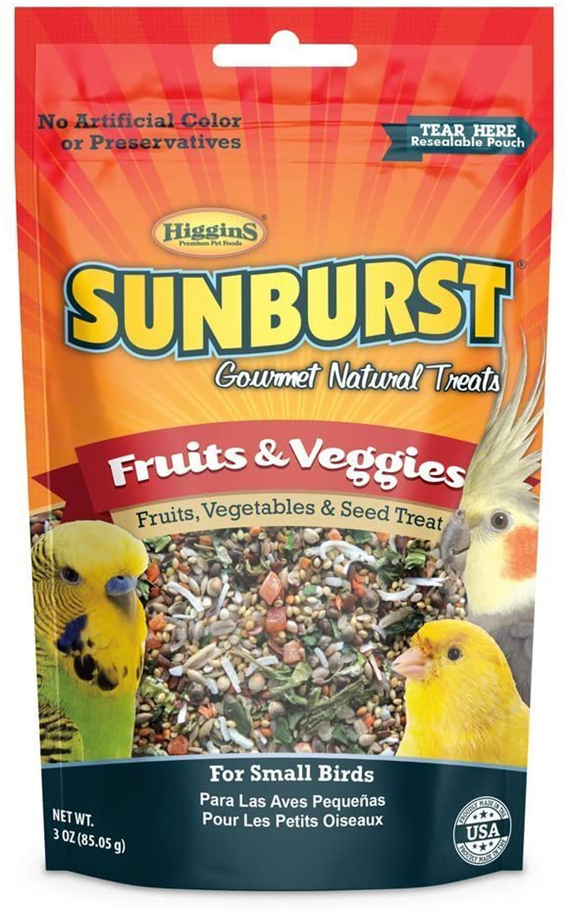 Higgins Sunburst Fruits & Veggies Gourmet Treats for Small Birds (2 Pack) Animals & Pet Supplies > Pet Supplies > Bird Supplies > Bird Treats Higgins Group