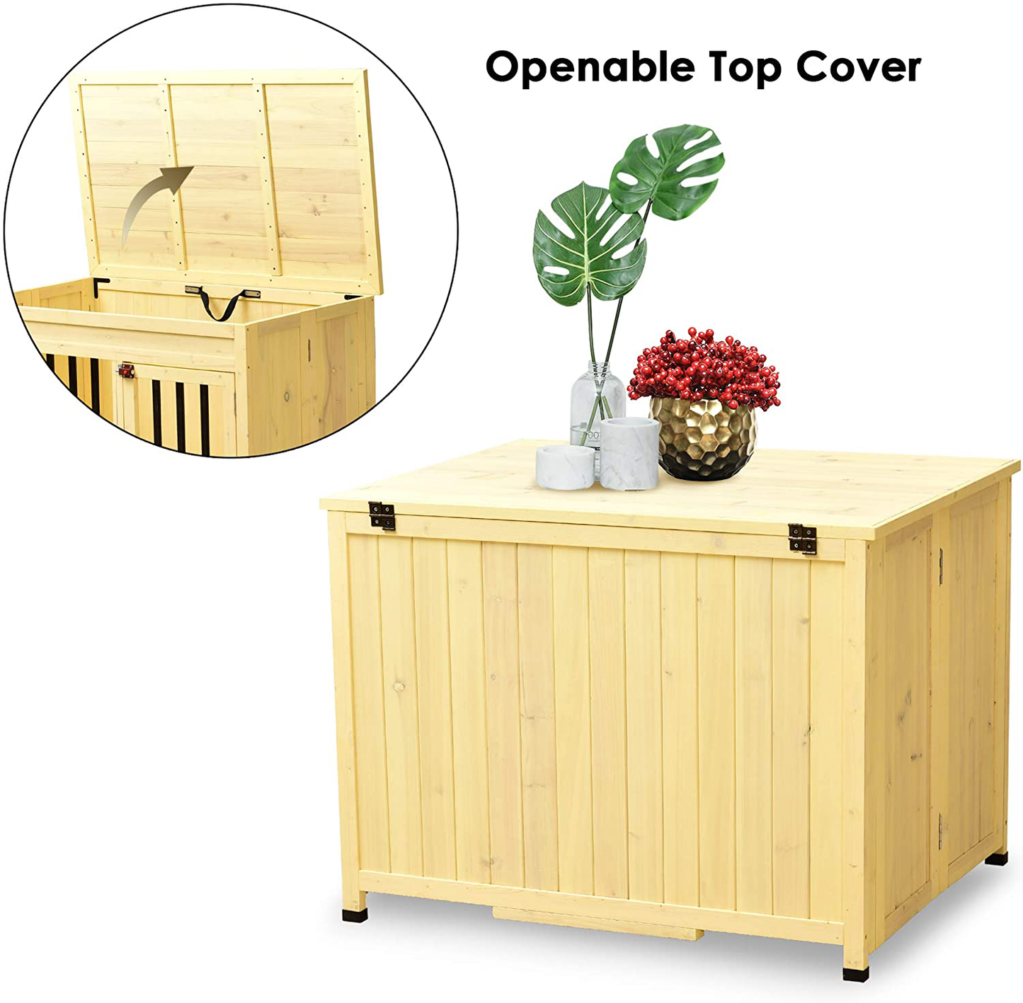 Lovupet Wooden Portable Foldable Pet Crate Indoor Outdoor Dog Kennel Pet Cage with Tray Animals & Pet Supplies > Pet Supplies > Dog Supplies > Dog Houses Lovupet
