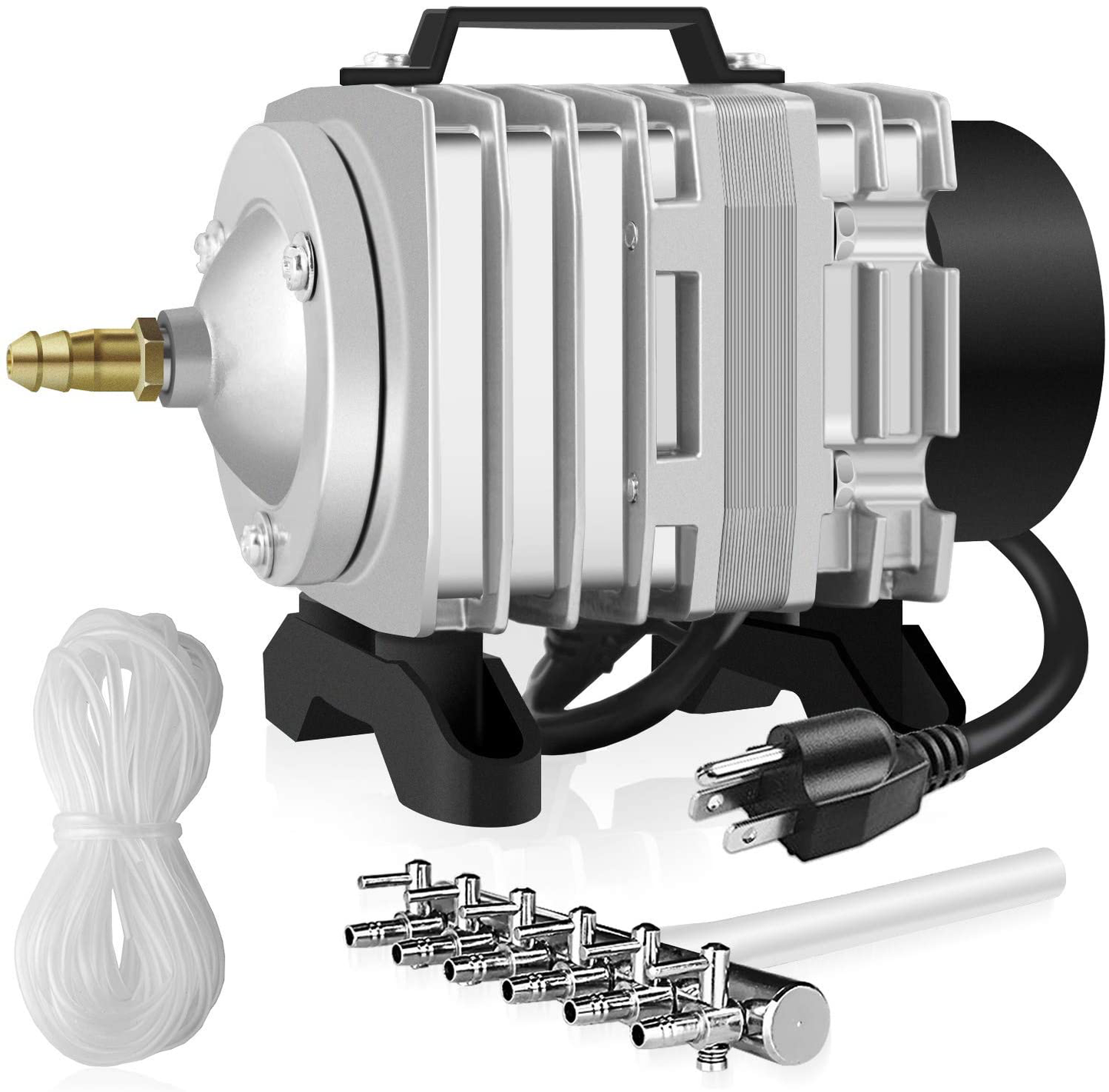 Simple Deluxe Air Pump 18-120W 602/1030/1189/1744 GPH 38-110L/Min with Adjustable Air Flow Outlets for Aquarium, Pond, Hydroponics Systems, Silver Animals & Pet Supplies > Pet Supplies > Fish Supplies > Aquarium & Pond Tubing Simple Deluxe 602 GPH