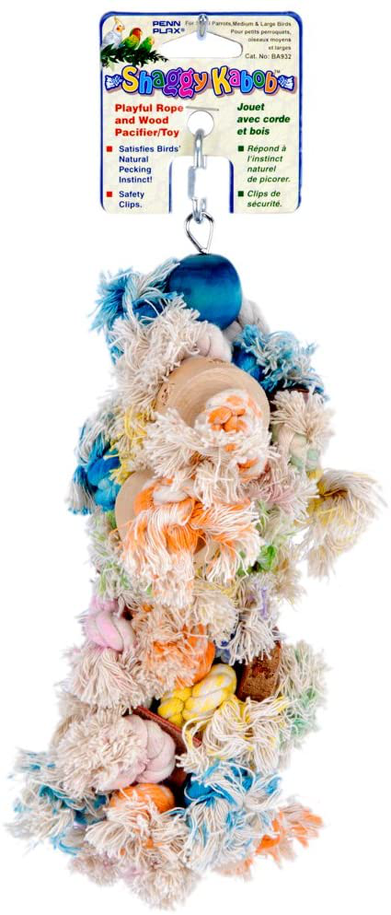 Penn-Plax Shaggy Kabob Bird Toy, 4 Size Options | Fun and Engaging Toy for Birds Animals & Pet Supplies > Pet Supplies > Bird Supplies > Bird Toys Penn-Plax Large