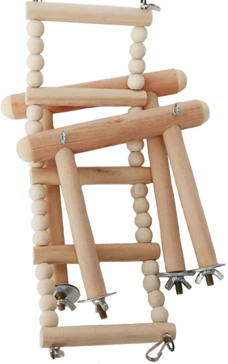 Kathson Bird Perches Stand Toy, Parrot Swing Climbing Ladder Toys, Birdcage Top Play Gyms Playground Stands Wooden Perch for Parakeet, Cockatiel, Lovebirds, Conure and Finches Animals & Pet Supplies > Pet Supplies > Bird Supplies > Bird Gyms & Playstands kathson