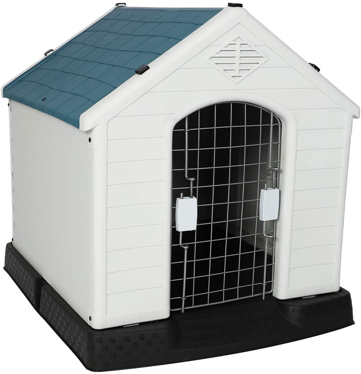 LUCKYERMORE Outdoor Dog House with Door for Small Medium Large Dogs Waterproof Puppy Kennel Plastic outside Pet Crate with Gate for All Weather, 28" H/32 H/39 H Animals & Pet Supplies > Pet Supplies > Dog Supplies > Dog Houses LUCKYERMORE 28"H with Door