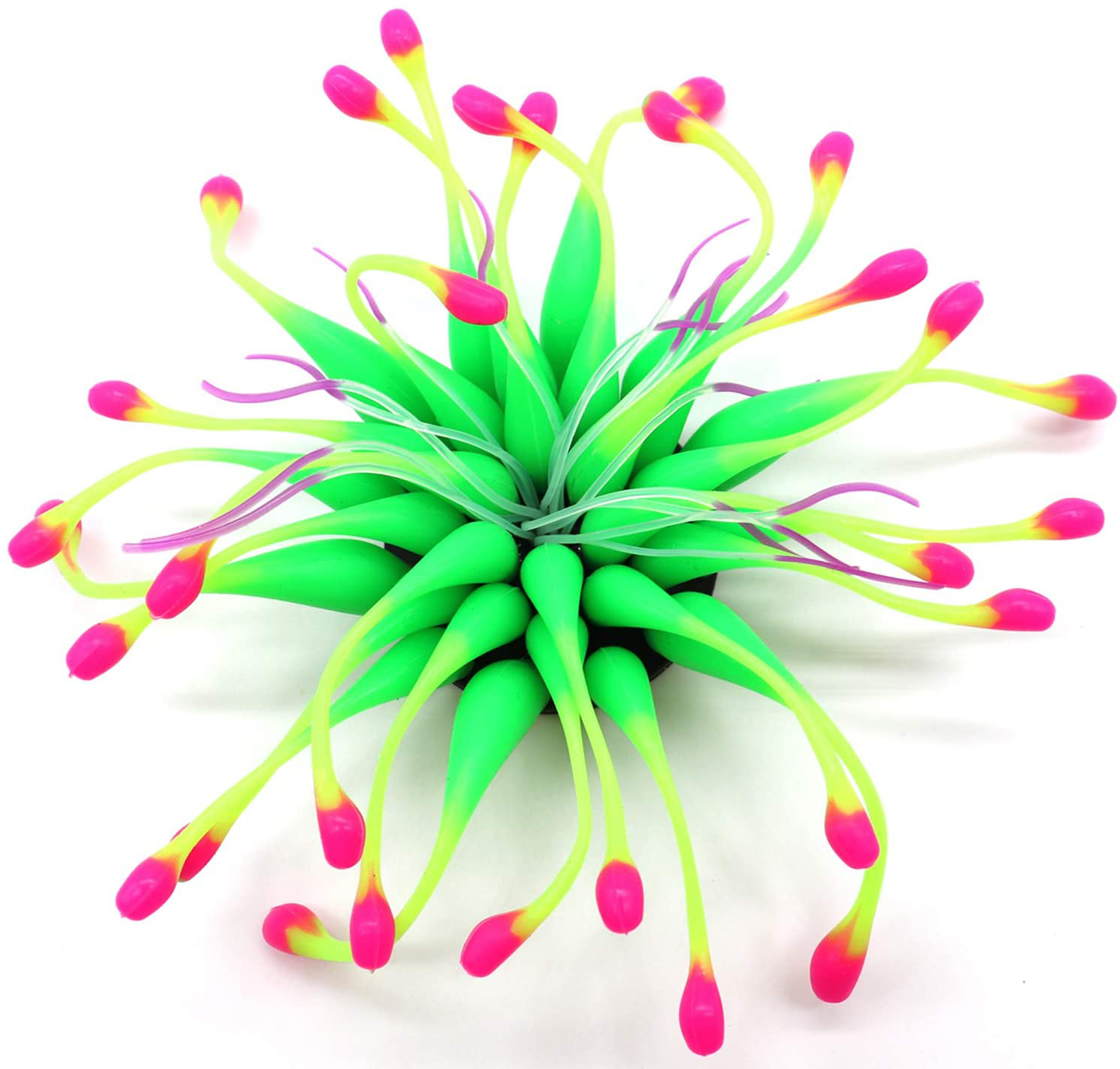 Besimple Glowing Effect Artificial Aquarium Coral Ornament, Soft Silicone Gooseneck/Lotus Coral Glow in the Dark, Fish Tank Plants Decoration for Aquarium Landscape Animals & Pet Supplies > Pet Supplies > Fish Supplies > Aquarium Decor Besimple