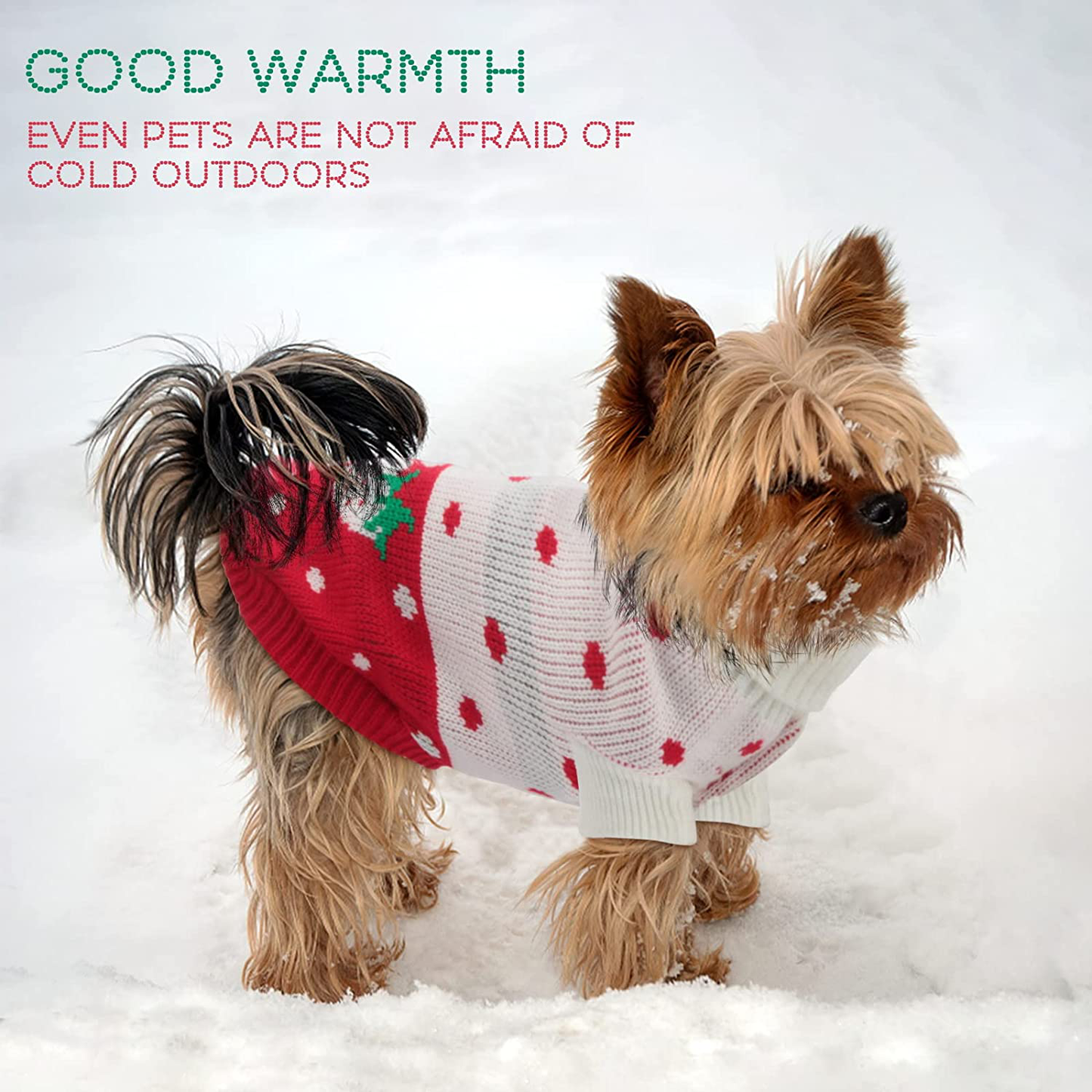 BWOGUE 2 Packs Small Dog Sweater Knitted Puppy Sweater Warm Winter Kitten Clothes Cat Sweater Clothes Cute Strawberry and Rabbit Doggie Sweaters for Small Medium Dogs Girls Boys Animals & Pet Supplies > Pet Supplies > Cat Supplies > Cat Apparel BWOGUE