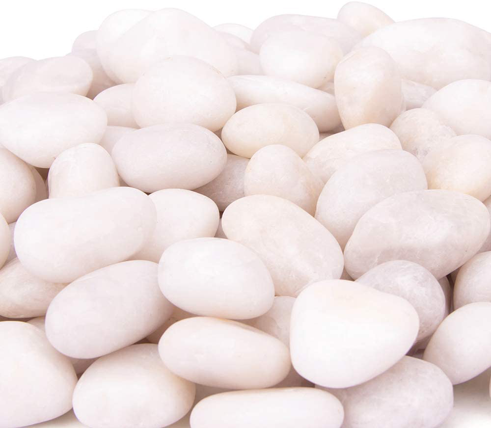 CFKJ 18 Pounds White Decorative Pebbles River Rock Aquarium Gravel,Garden Ornamental Pebbles, Natural Polished Decorative Gravel,White Decorative Stones,Pebbles,Decor Pebbles for Landscaping (White) Animals & Pet Supplies > Pet Supplies > Fish Supplies > Aquarium Gravel & Substrates CFKJ