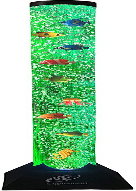 Lightahead Extra Large 4 FT LED Fantasy Bubble Fish Tube Fake Aquarium with Remote Control,10 Fish & 20 Color Light Effects. the Ultimate Sensory Lamp. Animals & Pet Supplies > Pet Supplies > Fish Supplies > Aquarium Lighting Lightahead