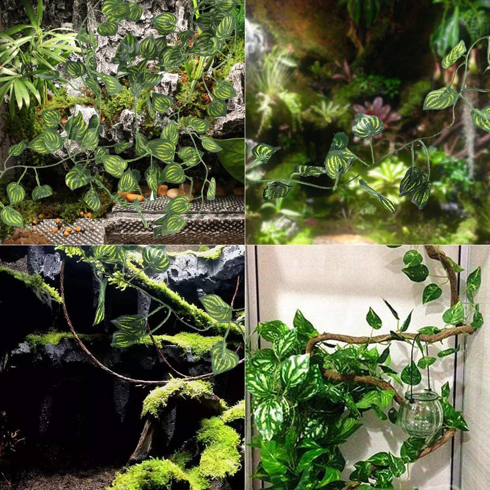 Lizard Bearded Dragon Hammock Set, Natural Grass Fibers Pet Recliner, Flexible Bend-A Branch Jungle Climbing Vines for Geckos, Iguanas and Hermit Crabs, Snakes and More Reptiles Perched Animals & Pet Supplies > Pet Supplies > Reptile & Amphibian Supplies > Reptile & Amphibian Habitat Accessories PETUOL