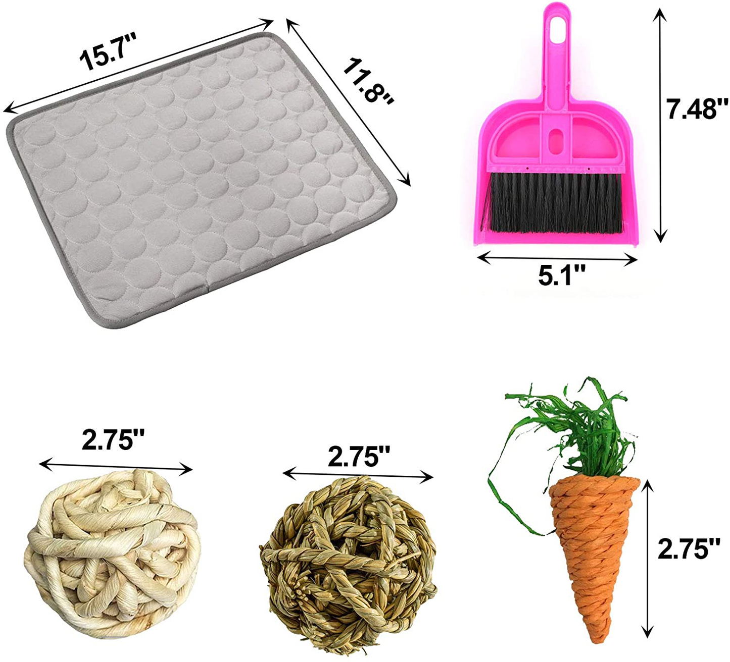 Kathson Guinea Pig Bedding Mats Small Animals Cage Liners Washable Absorbent Non-Slip Reusable Pee Pads Bunny Chew Toys for Guinea Pig Hamster Chinchilla Gerbil Hedgehog Rat Animals & Pet Supplies > Pet Supplies > Small Animal Supplies > Small Animal Bedding kathson