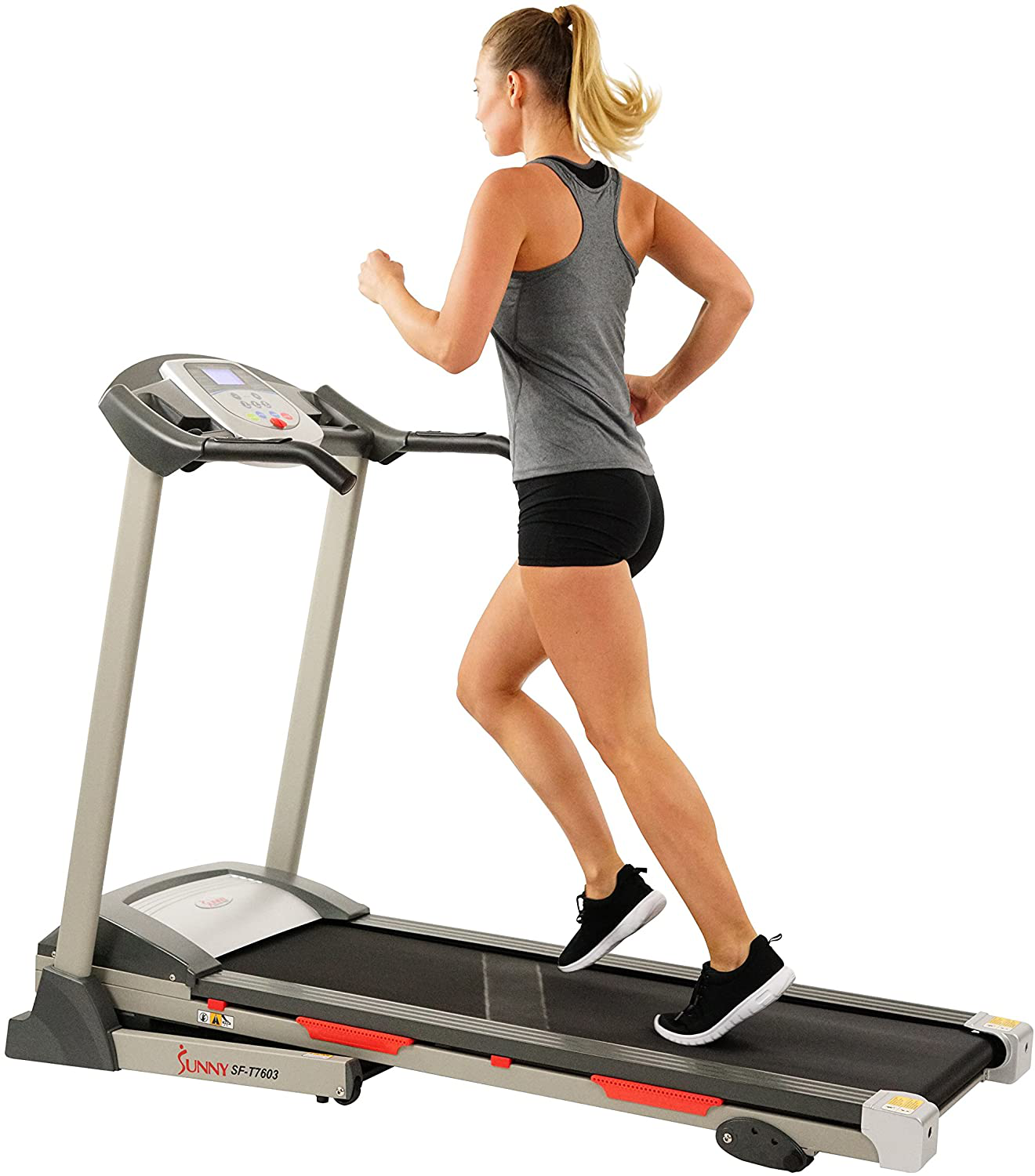 Sunny Health & Fitness Exercise Treadmills, Motorized Running Machine for Home with Folding, Easy Assembly, Sturdy, Portable and Space Saving - SF-T7603, Grey Animals & Pet Supplies > Pet Supplies > Dog Supplies > Dog Treadmills Sunny Health & Fitness