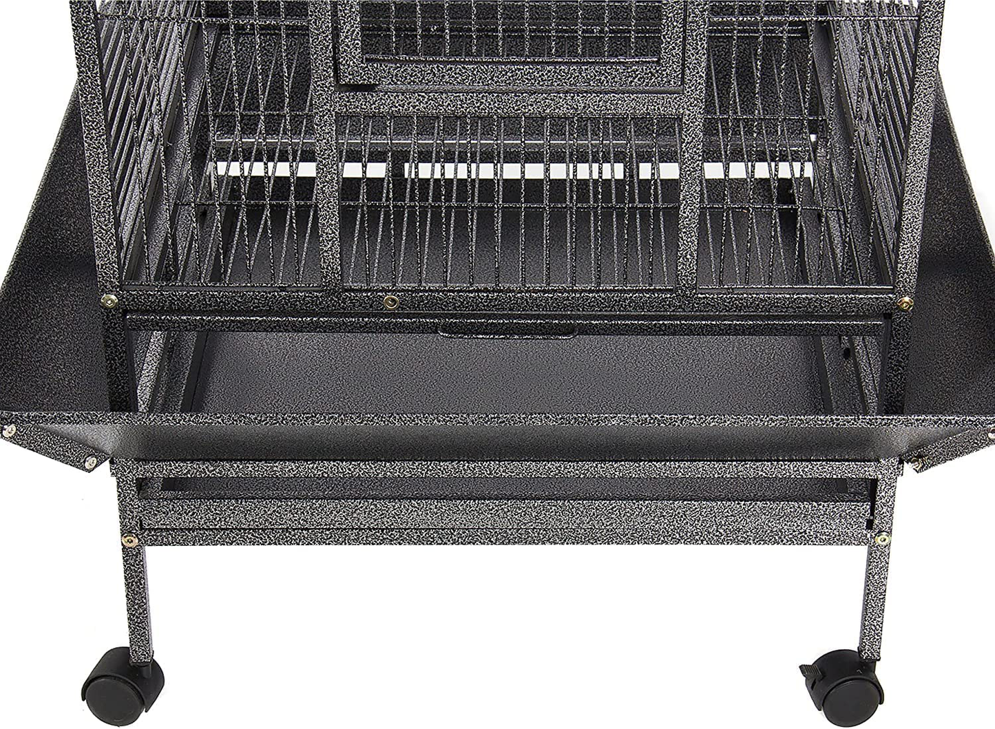 Mcage 63" Large Elegant Durable Open Top Perch Stand Parrot Bird Wrought Iron Rolling Cage for Cockatoo Cockatiels Animals & Pet Supplies > Pet Supplies > Bird Supplies > Bird Cages & Stands Mcage