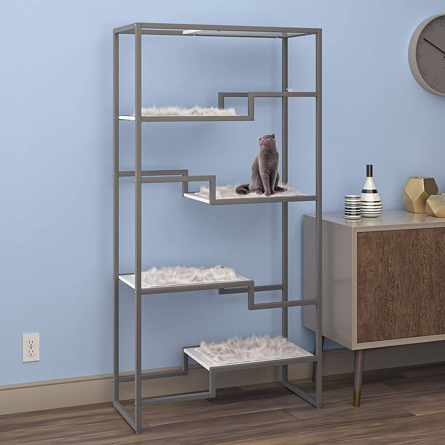 THE REFINED FELINE Metropolitan Cat Condo, Modern Furniture for Multiple Cats, Stepped Platforms for Cats and Kittens Animals & Pet Supplies > Pet Supplies > Cat Supplies > Cat Furniture THE REFINED FELINE