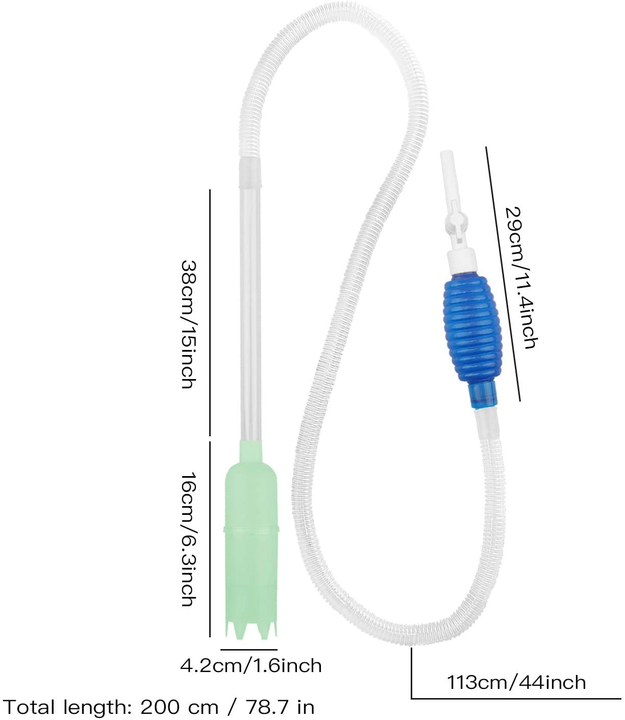 Aquarium Fish Tank Siphon and Gravel Cleaner,Hand Syphon Pump Fish Tank Cleaner Long Nozzle Water Changer to Drain and Replace Water in Minutes Animals & Pet Supplies > Pet Supplies > Fish Supplies > Aquarium Cleaning Supplies Coobbar