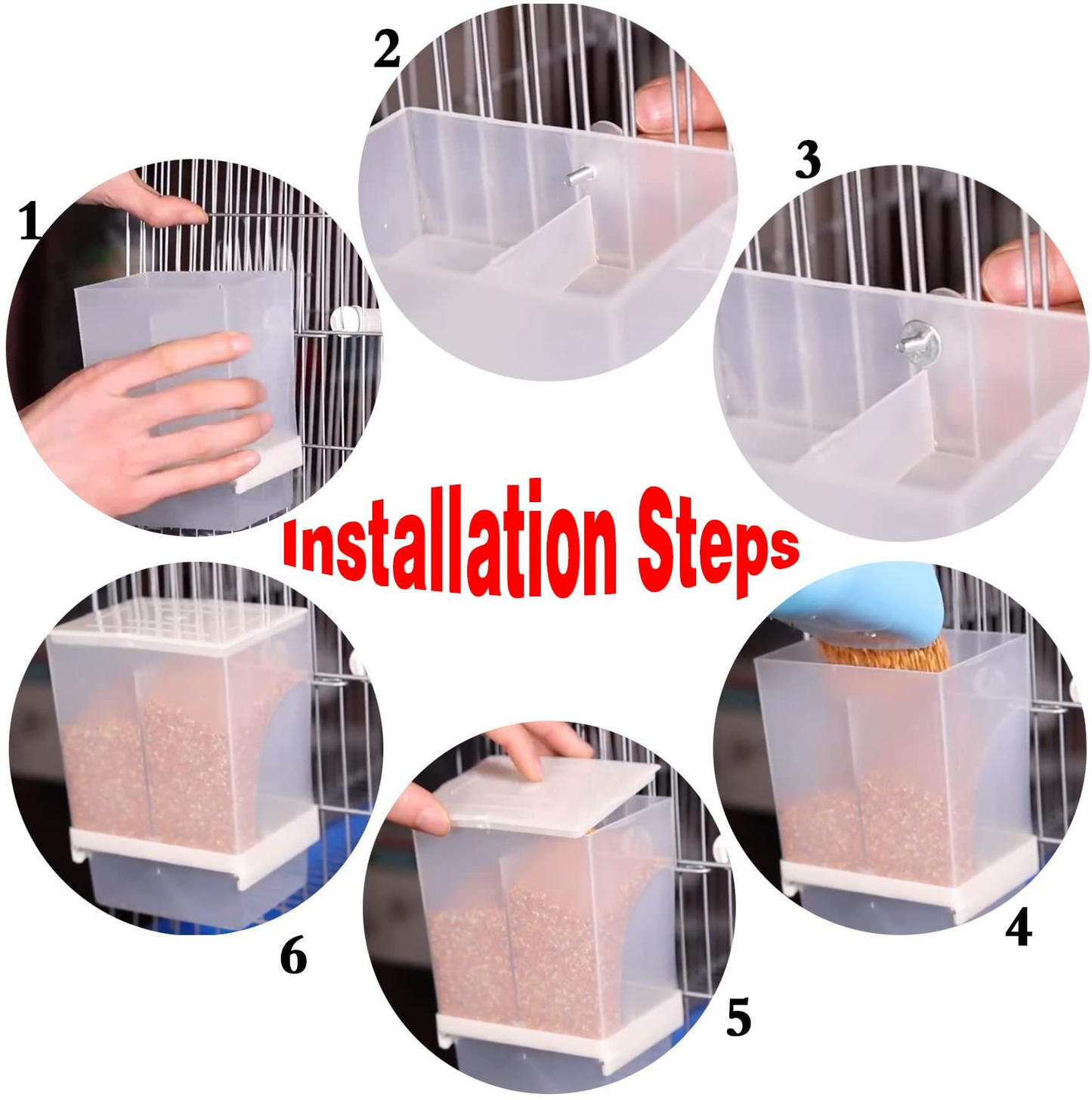 RYPET No-Mess Bird Feeder - Parrot Integrated Automatic Feeder for Small to Medium Birds Animals & Pet Supplies > Pet Supplies > Bird Supplies > Bird Cage Accessories Rypet