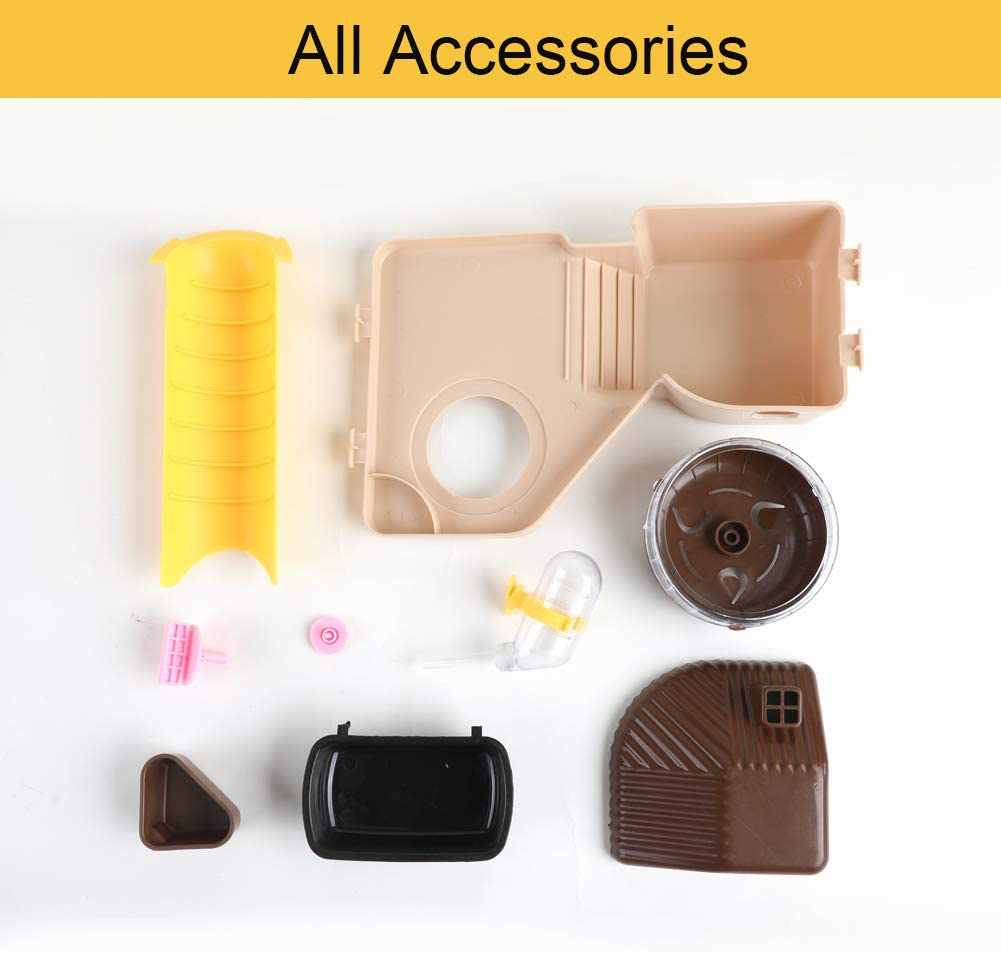 EMUST Hamster Cage, Large Guinea Pig Cage Haven Habitat,Small Animal Cage for Hamster, Guinea Pig, Gerbil- Includes Exercise Wheel, Water Bottle, Black Animals & Pet Supplies > Pet Supplies > Small Animal Supplies > Small Animal Habitats & Cages EMUST