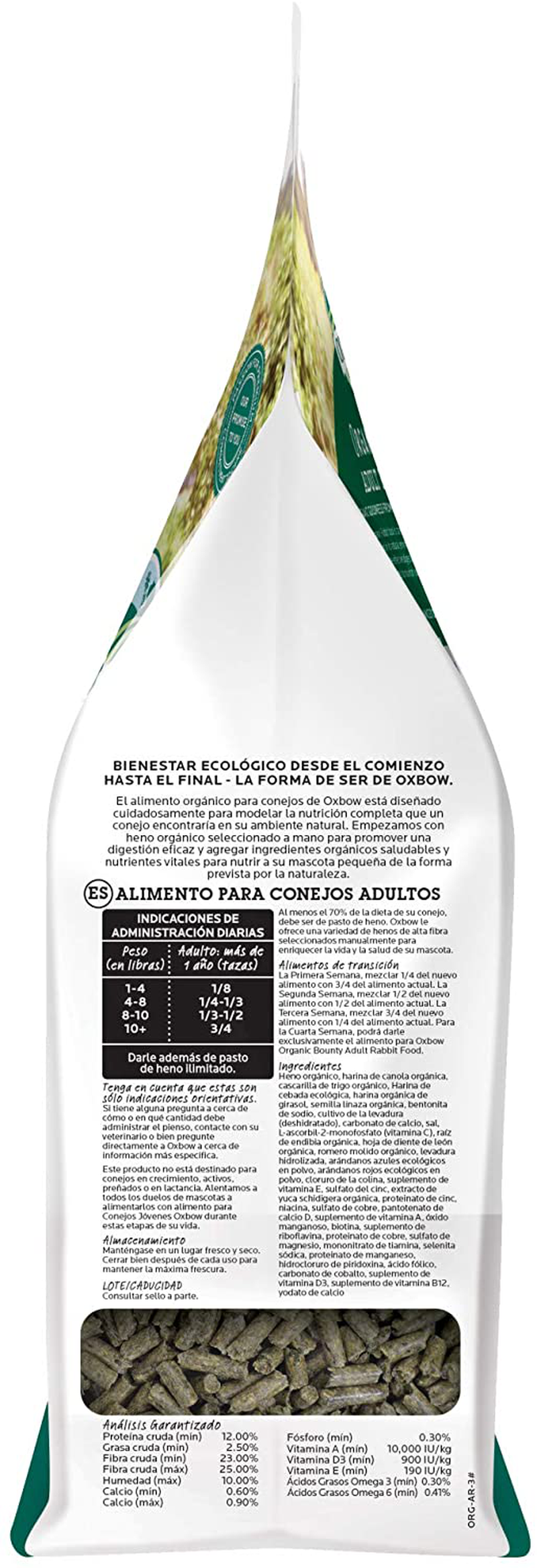 Oxbow Animal Health Organic Bounty Adult Rabbit Food - All Natural Rabbit Pellets - 3 Lb. Animals & Pet Supplies > Pet Supplies > Small Animal Supplies > Small Animal Food Oxbow