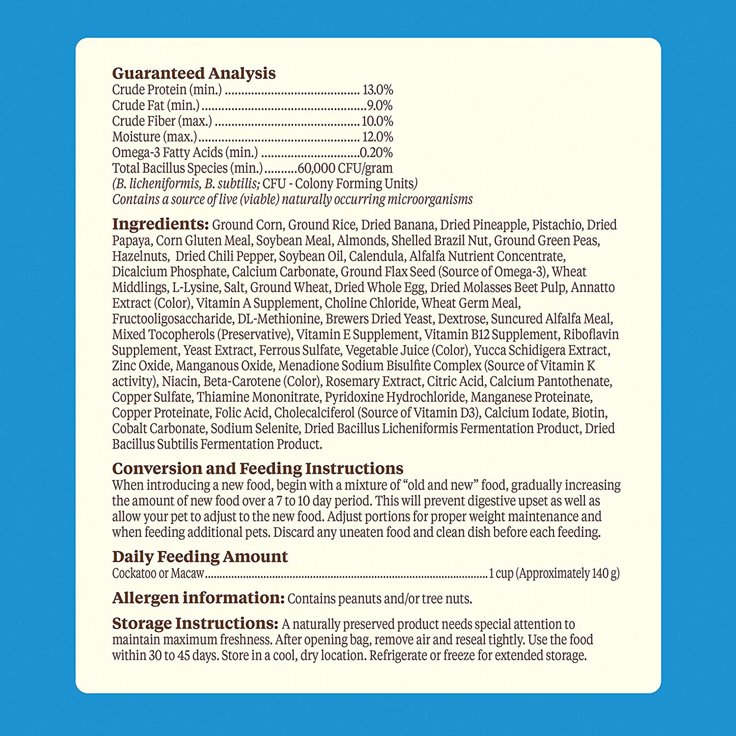 Kaytee Food from the Wild, Macaw Food, 2.5 Pounds Animals & Pet Supplies > Pet Supplies > Bird Supplies > Bird Food Kaytee