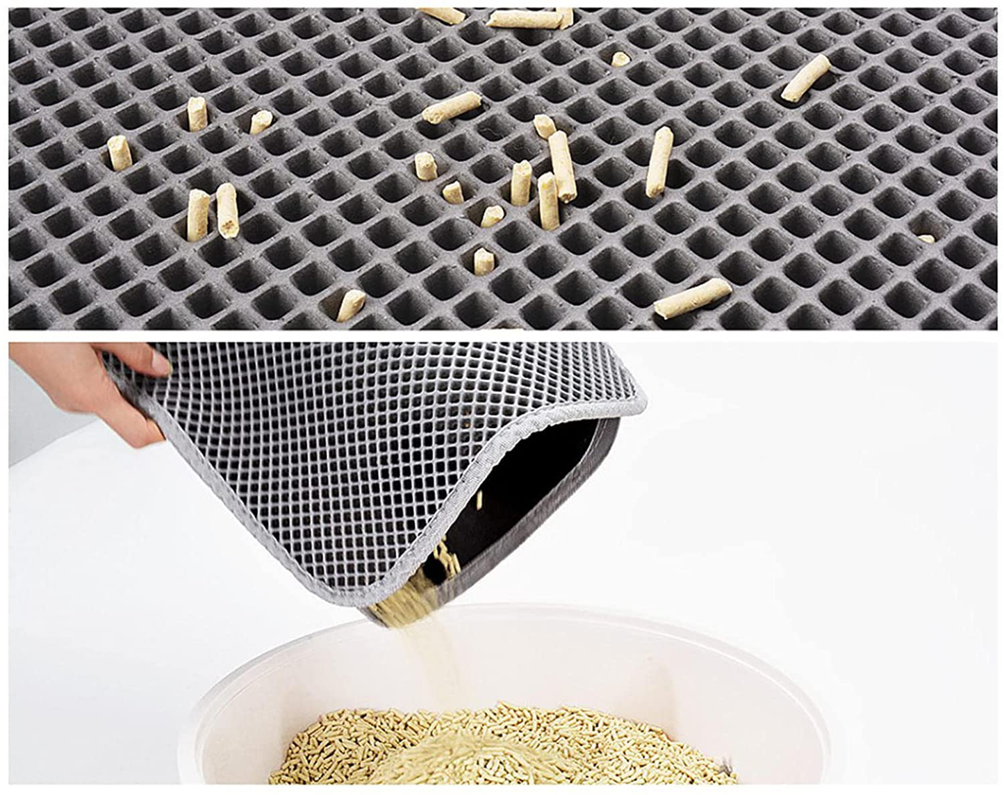 Magideal Honeycomb Cat Litter Mat Washable Non-Slip Rug Carpet Easy Clean Waterproof Litter Boxes Kitty Litter Trapping Mat Double Layer Cat Litter Pad Animals & Pet Supplies > Pet Supplies > Cat Supplies > Cat Litter Box Mats MagiDeal