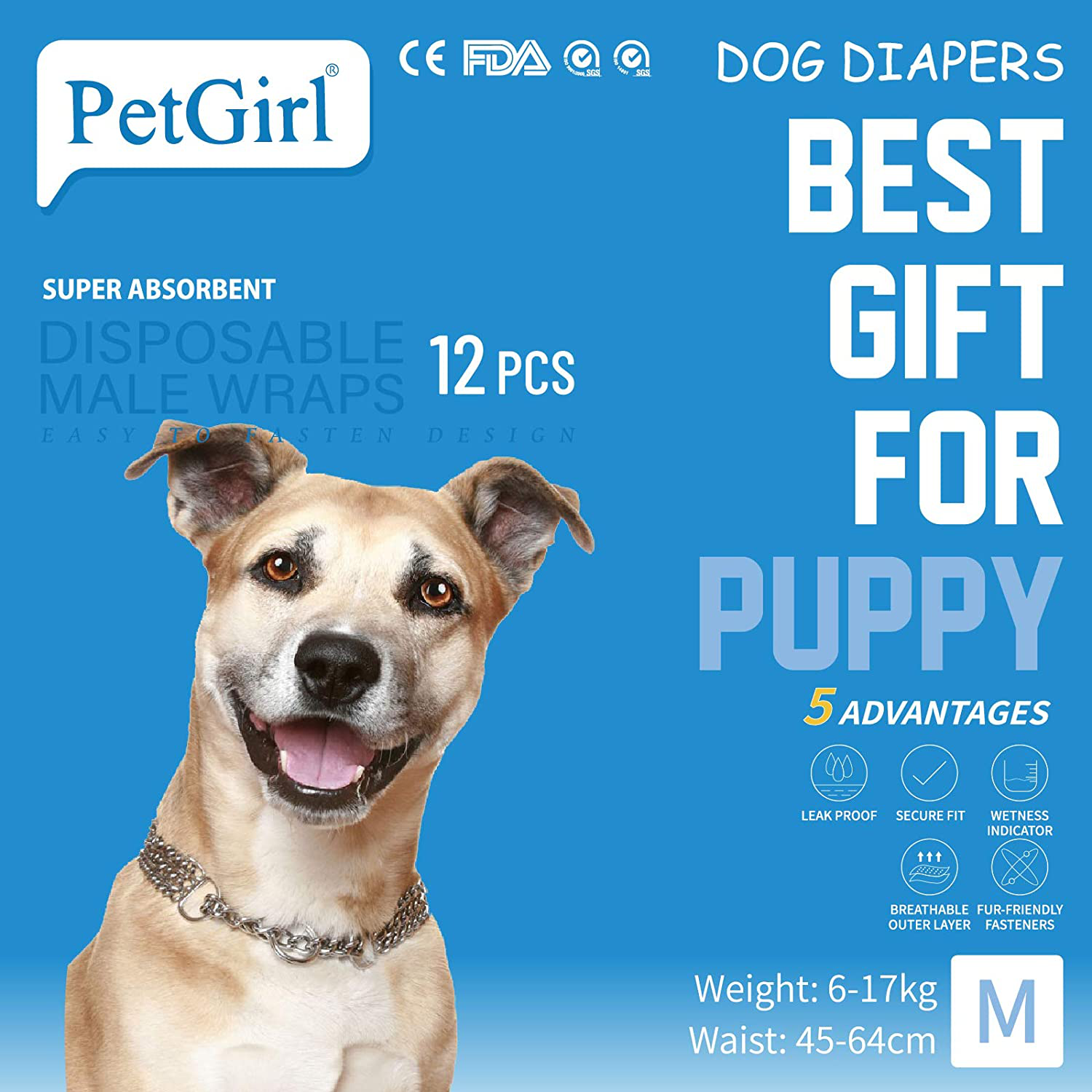 SHAREWIN Male Dog Diapers 12 288PCS Disposable Wraps Doggie