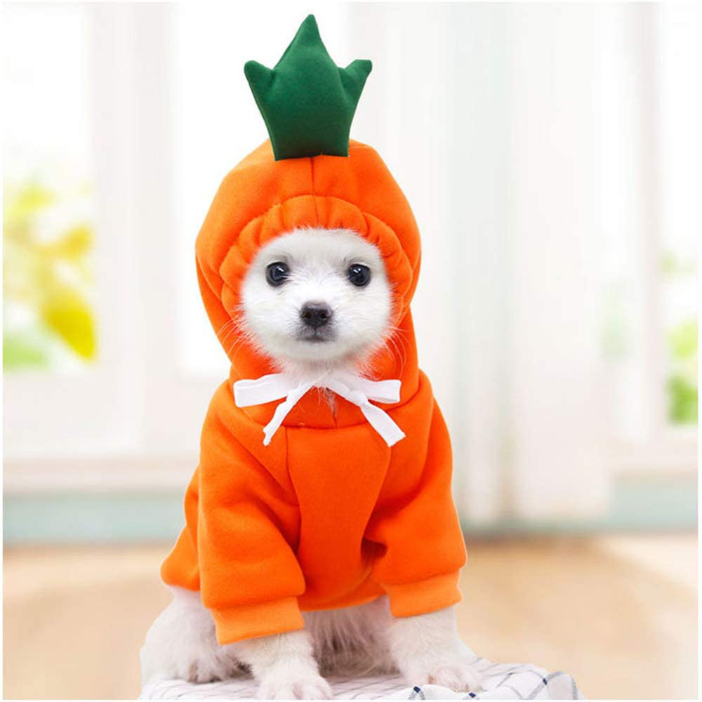 Dog Hoodie- Dog Basic Sweater Coat Cute Frog Shape Warm Jacket Pet Cold Weather Clothes Outfit Outerwear for Cats Puppy Small Largr Dogs Animals & Pet Supplies > Pet Supplies > Cat Supplies > Cat Apparel MJEMS Orange Small