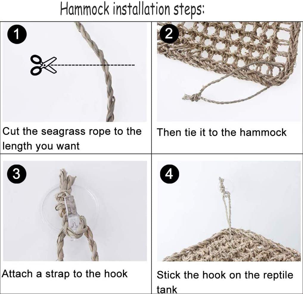 PIVBY Bearded Dragon Hammock Reptile Lounger Hermit Crab Climbing Toys Tank Accessories for Habitats Pack of 2 Animals & Pet Supplies > Pet Supplies > Small Animal Supplies > Small Animal Habitat Accessories PIVBY