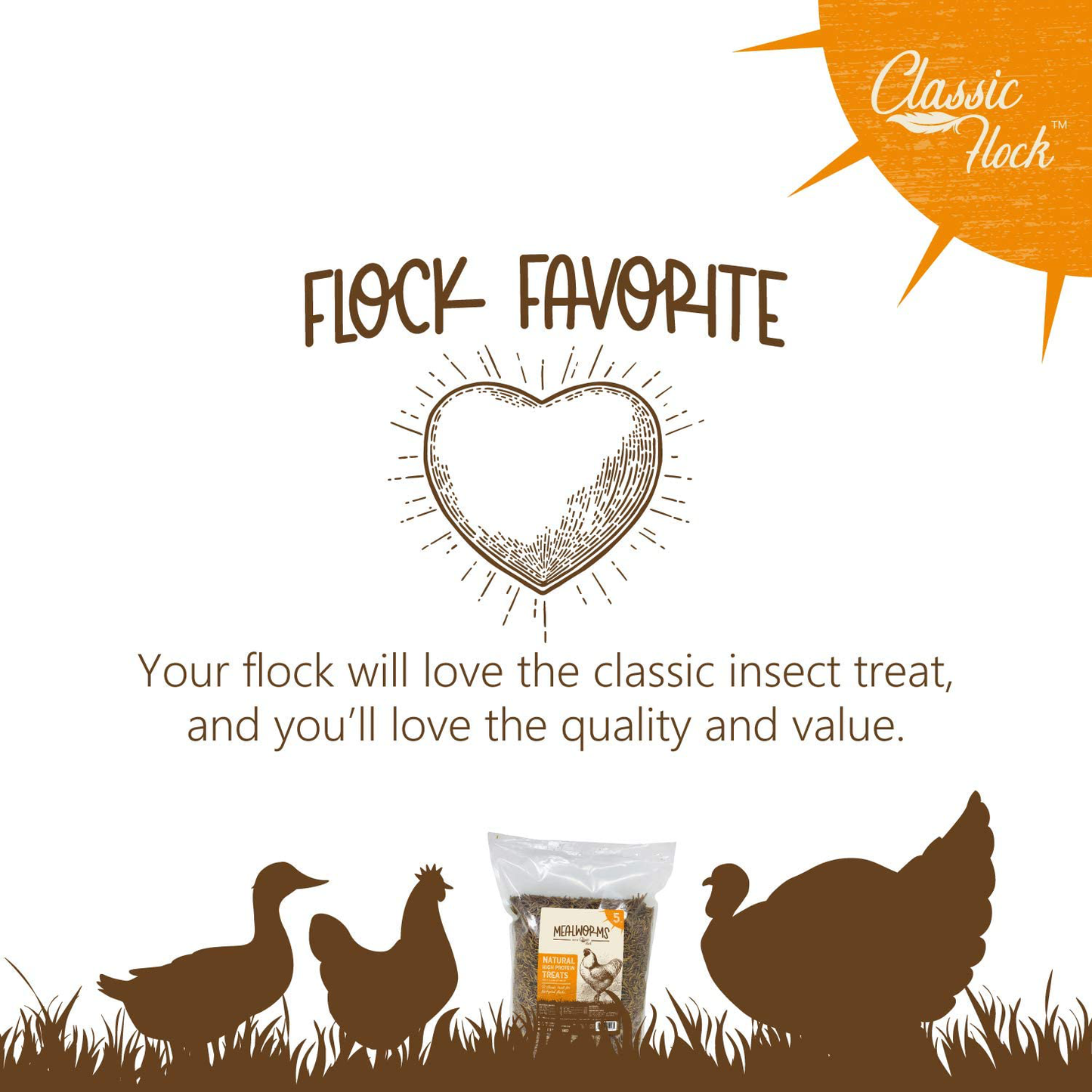 Classic Flock Dried Mealworms Animals & Pet Supplies > Pet Supplies > Reptile & Amphibian Supplies > Reptile & Amphibian Food Classic Flock