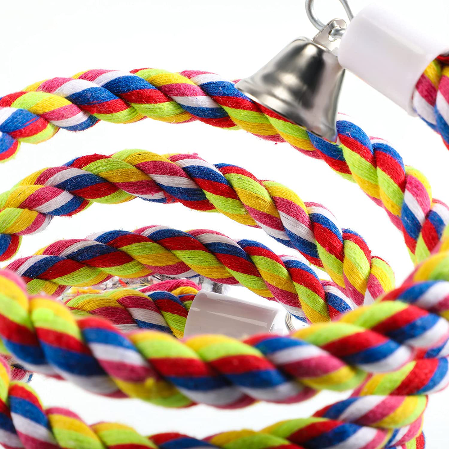 Skylety 3 Pieces Parrot Toys Include Bird Swing Ladders Bird Spiral Rope Perch Hanging Bell Rattan Balls Parrot Climbing Standing Chewing Toys for Small Parakeets Cockatiels Lovebirds Conures Animals & Pet Supplies > Pet Supplies > Bird Supplies > Bird Ladders & Perches Skylety