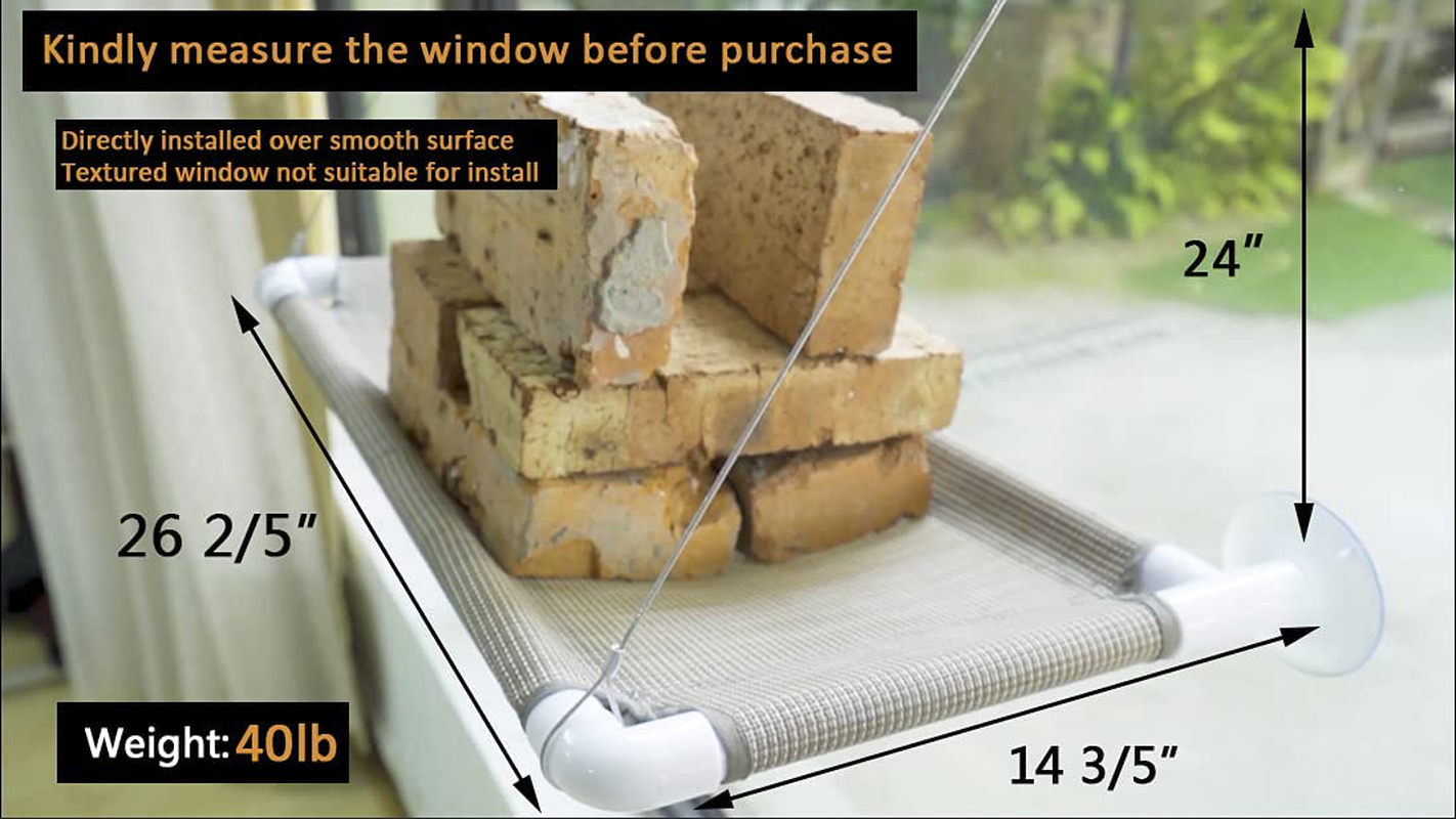 Pupagree Cat Window Hammock Cat Window Mounted Perch Safety Cat Resting Shelf 360° Sunny Seat Space Saving Cat Beds for Indoor Cats Animals & Pet Supplies > Pet Supplies > Cat Supplies > Cat Furniture Pupagree