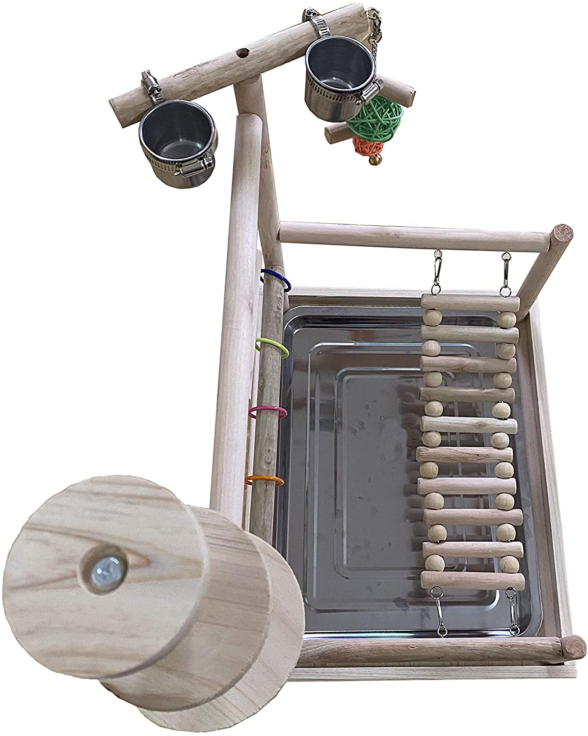 NAPURAL Wyunpets Bird Perch Platform Stand Wood Bird Playground for Small Animals Parrot Parakeet Conure Cockatiel Budgie Gerbil Rat Mouse Chinchilla Hamster Cage Accessories Exercise Toys Sector Animals & Pet Supplies > Pet Supplies > Bird Supplies > Bird Gyms & Playstands NAPURAL