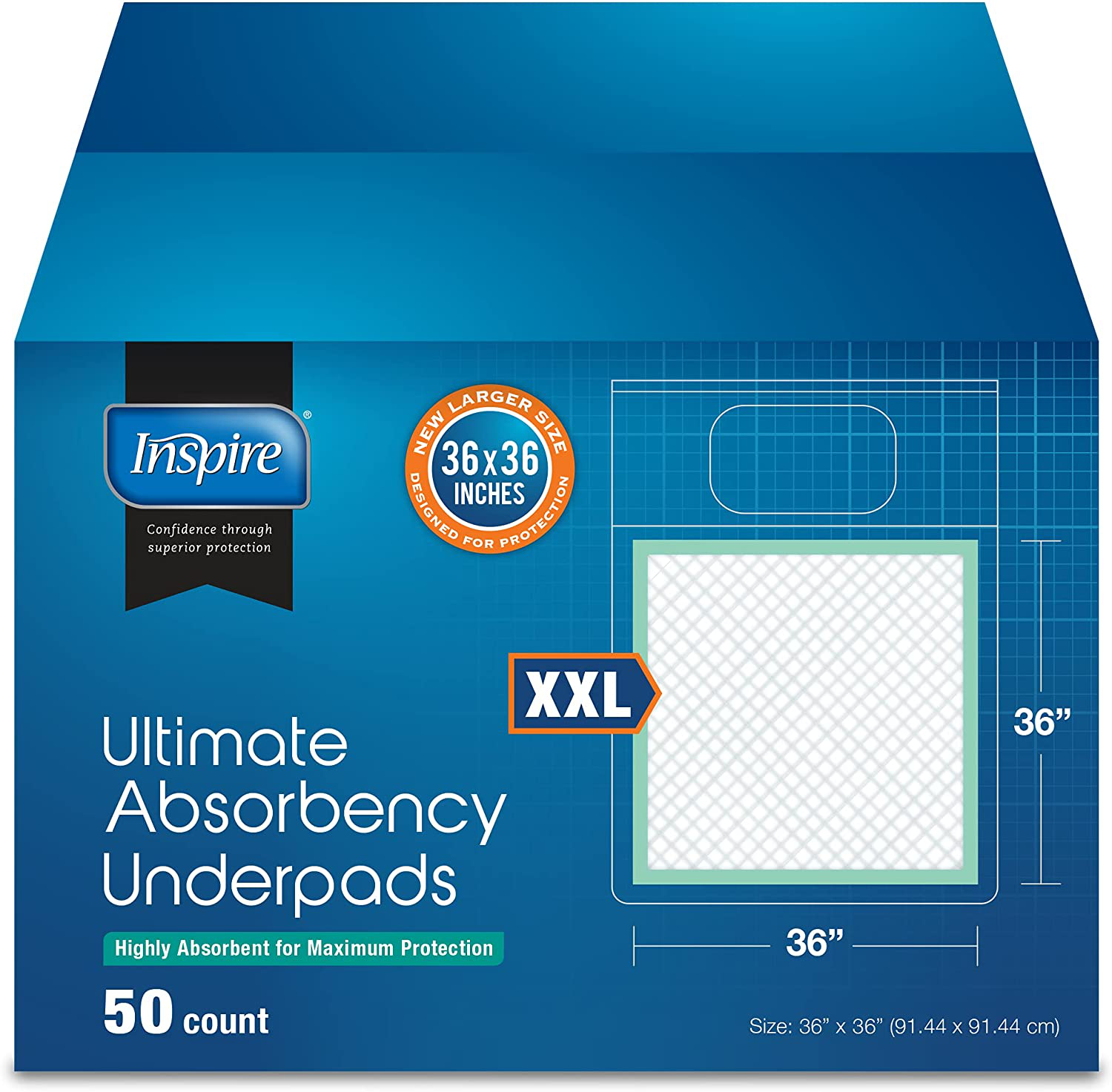 Bed Pads for Incontinence Disposable 30 x 36 [50-Count] Ultra Absorbent  Chux Pads with Adhesive